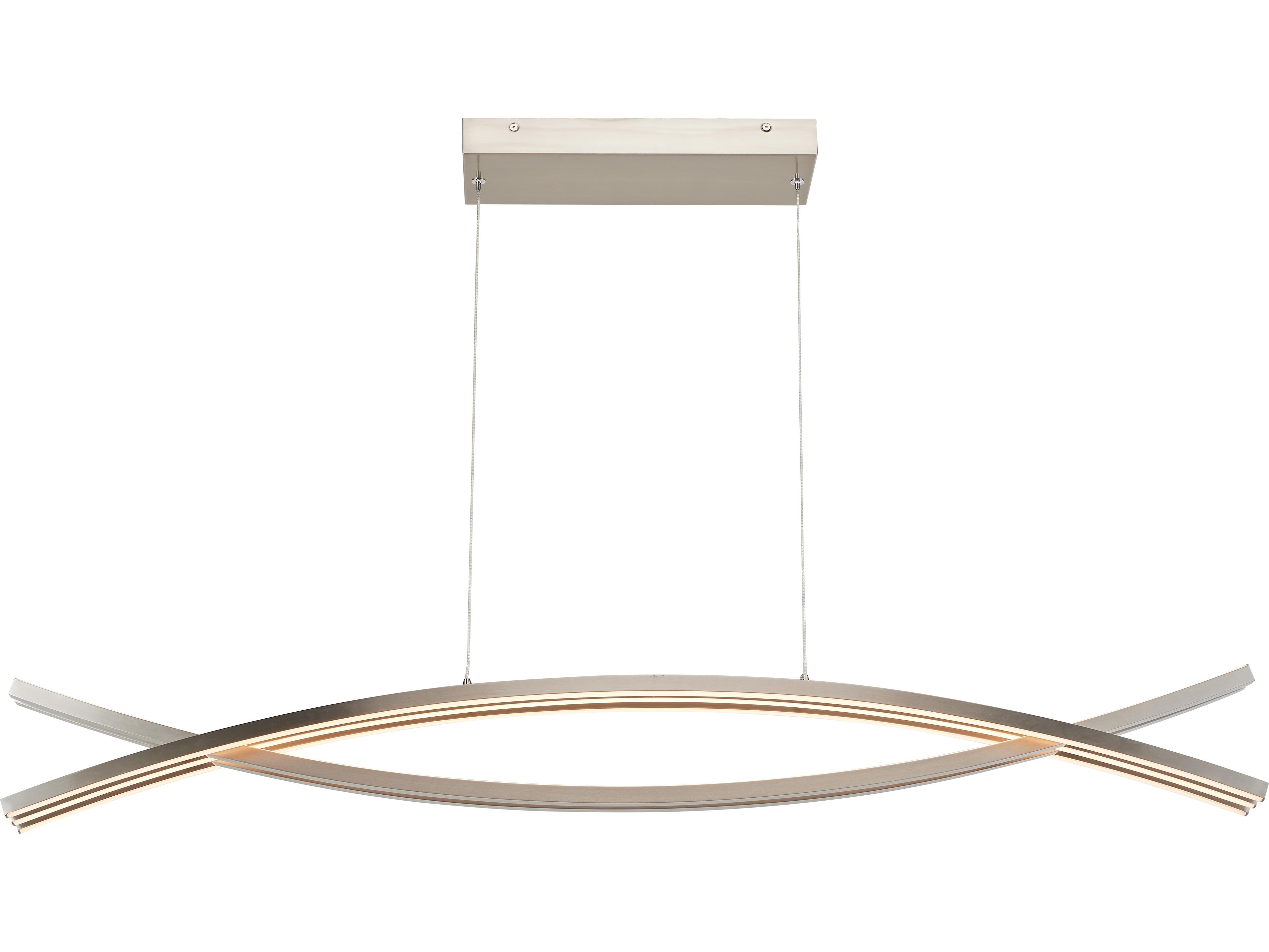 Abra Wishbone 5-Light Brushed Nickel Linear Island Pendant