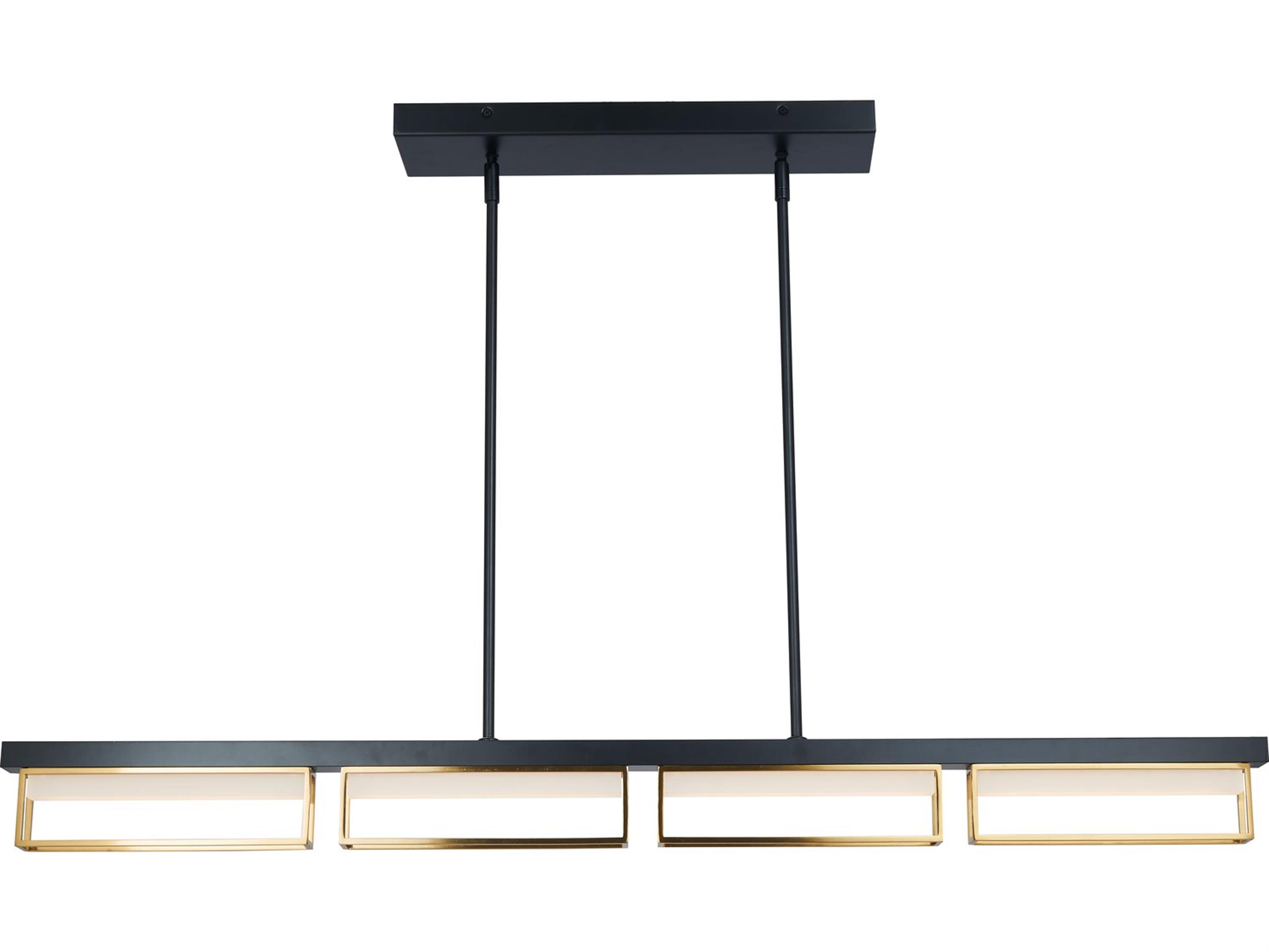 Abra Pane 4-Light Matte Black Bronze Geometric Island Pendant