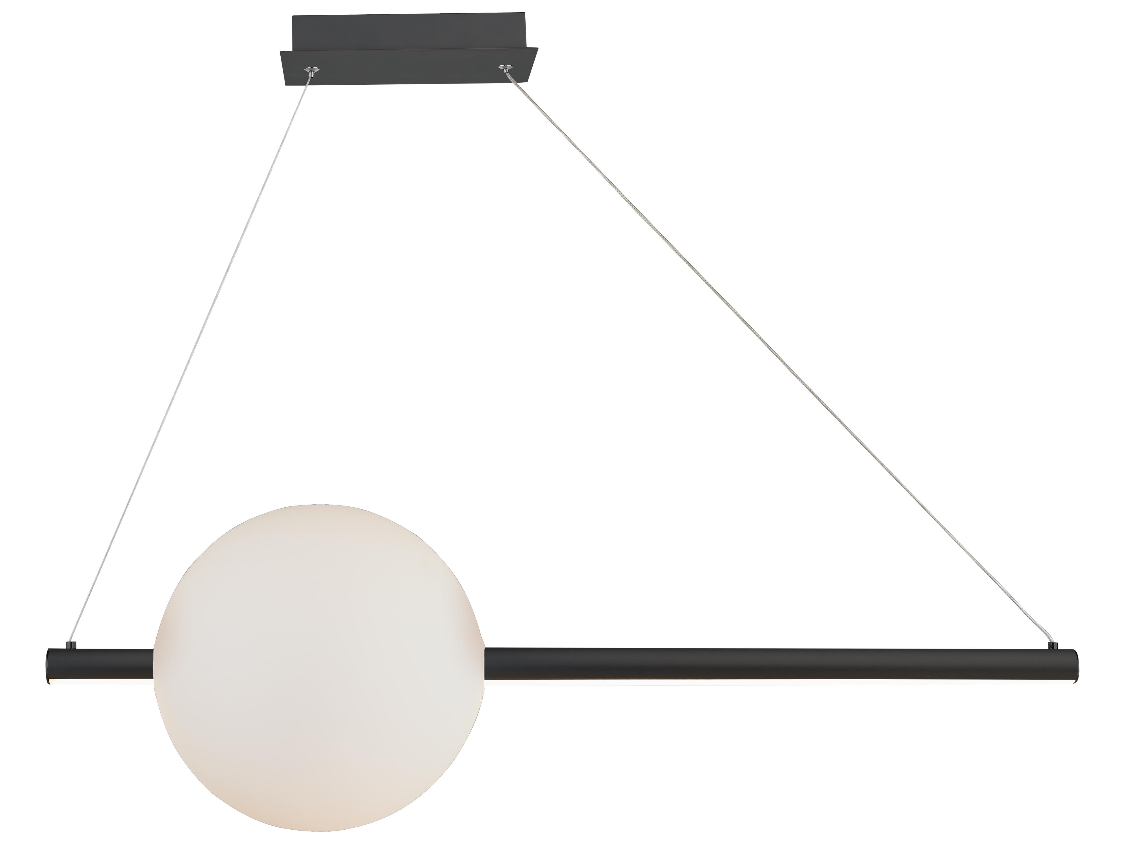 Abra Orb 1-Light Black Globe Linear Island Pendant