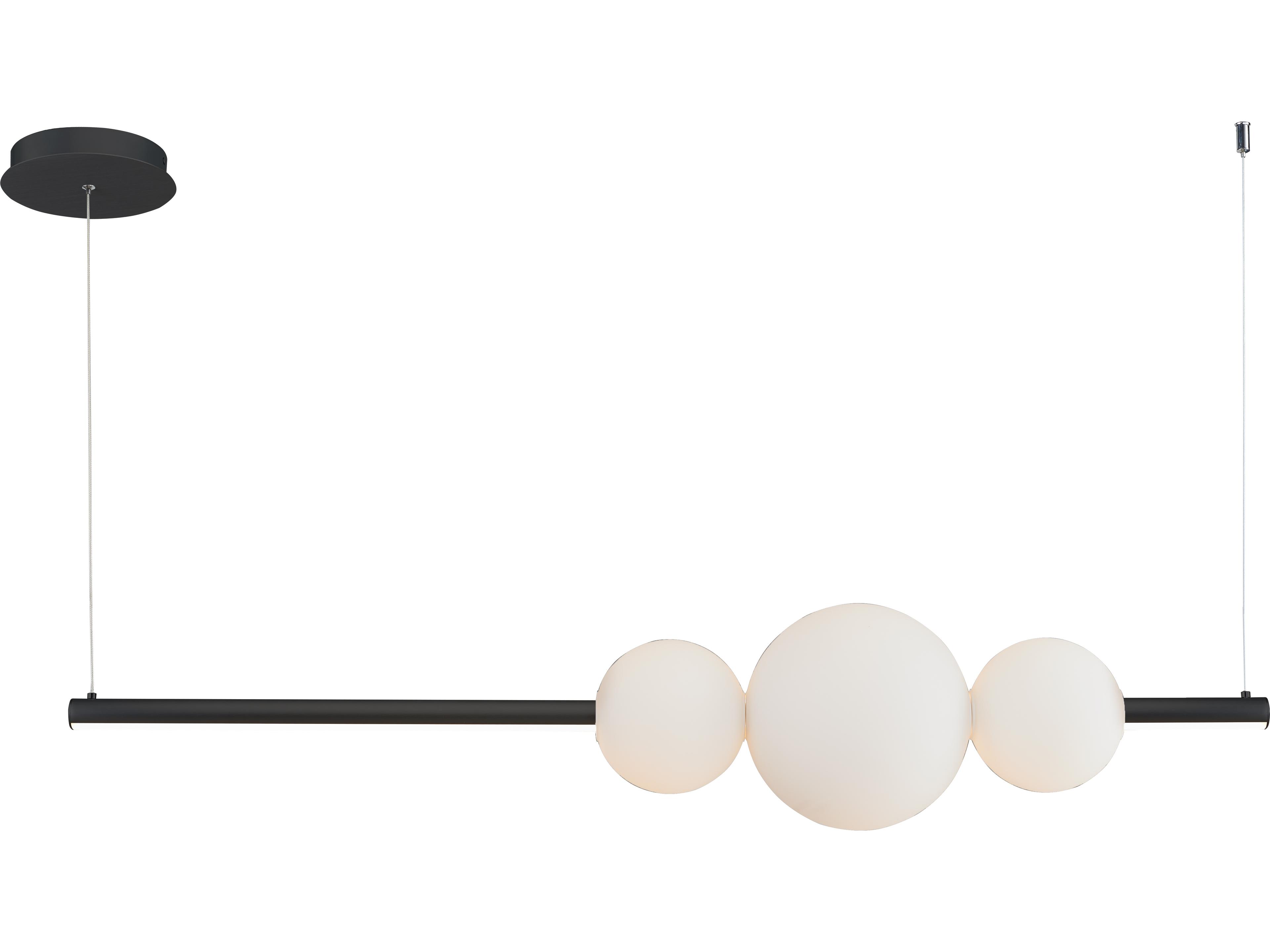 Abra Orb 1-Light Black Globe Linear Island Pendant