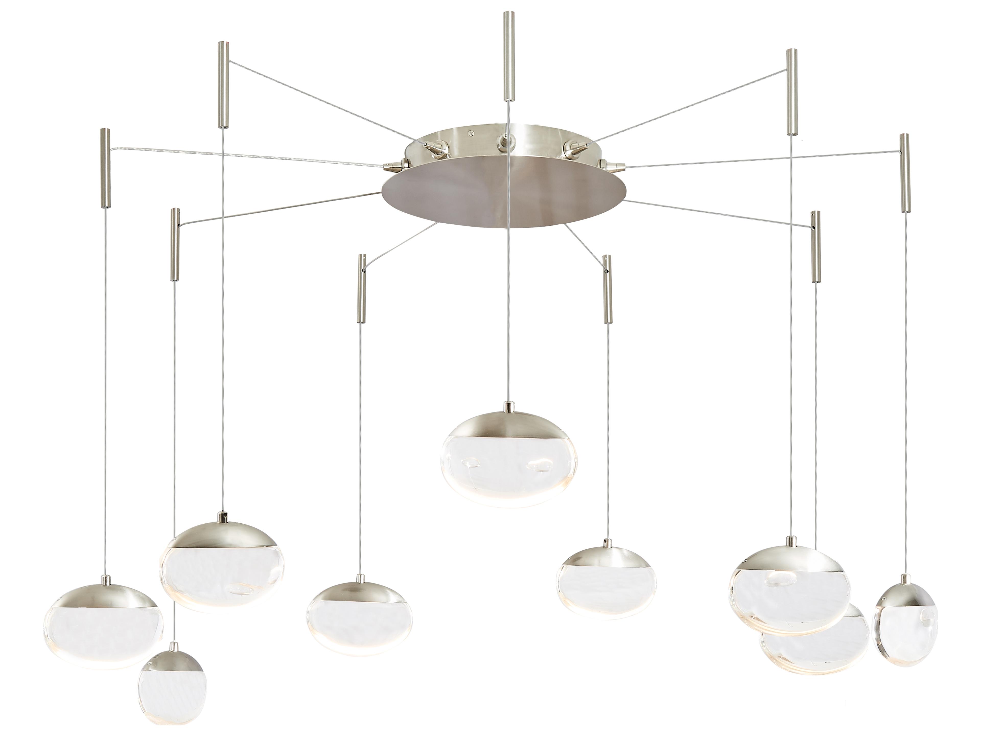 Abra Athena 9-Light Brushed Nickel Round Pendant