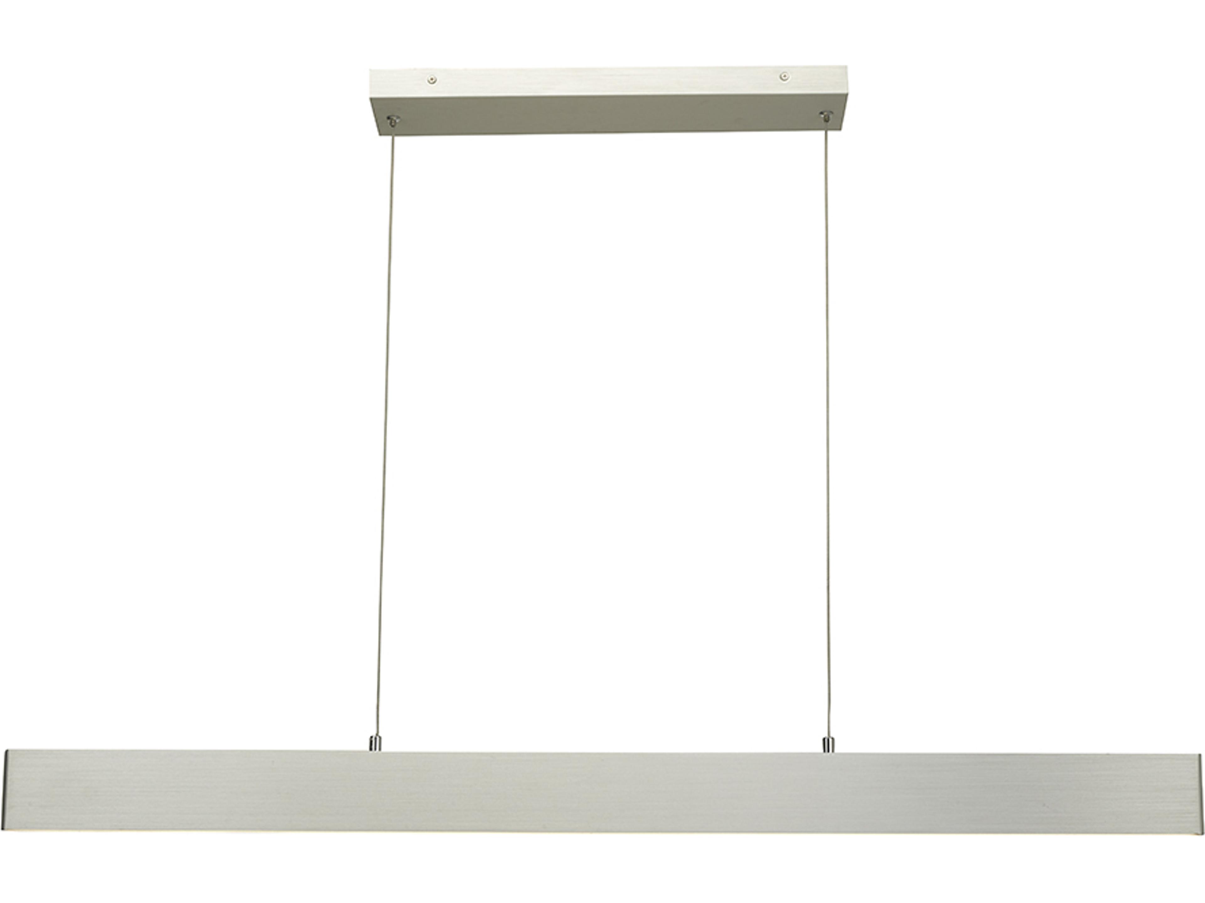 Abra Slim 2-Light Brushed Aluminum Silver Linear Island Pendant