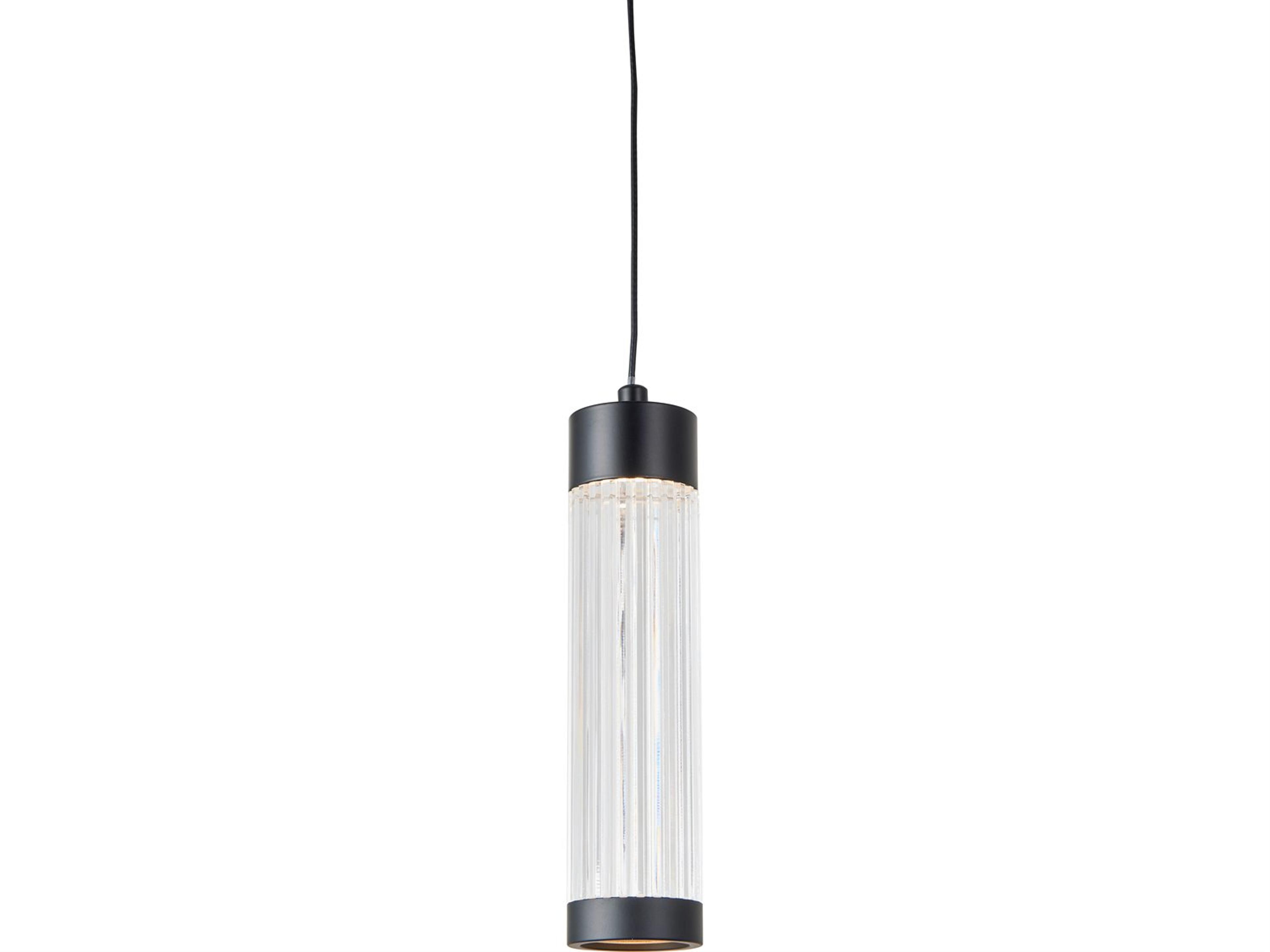 Abra Spin 1-Light Matte Black Cylinder Mini Pendant