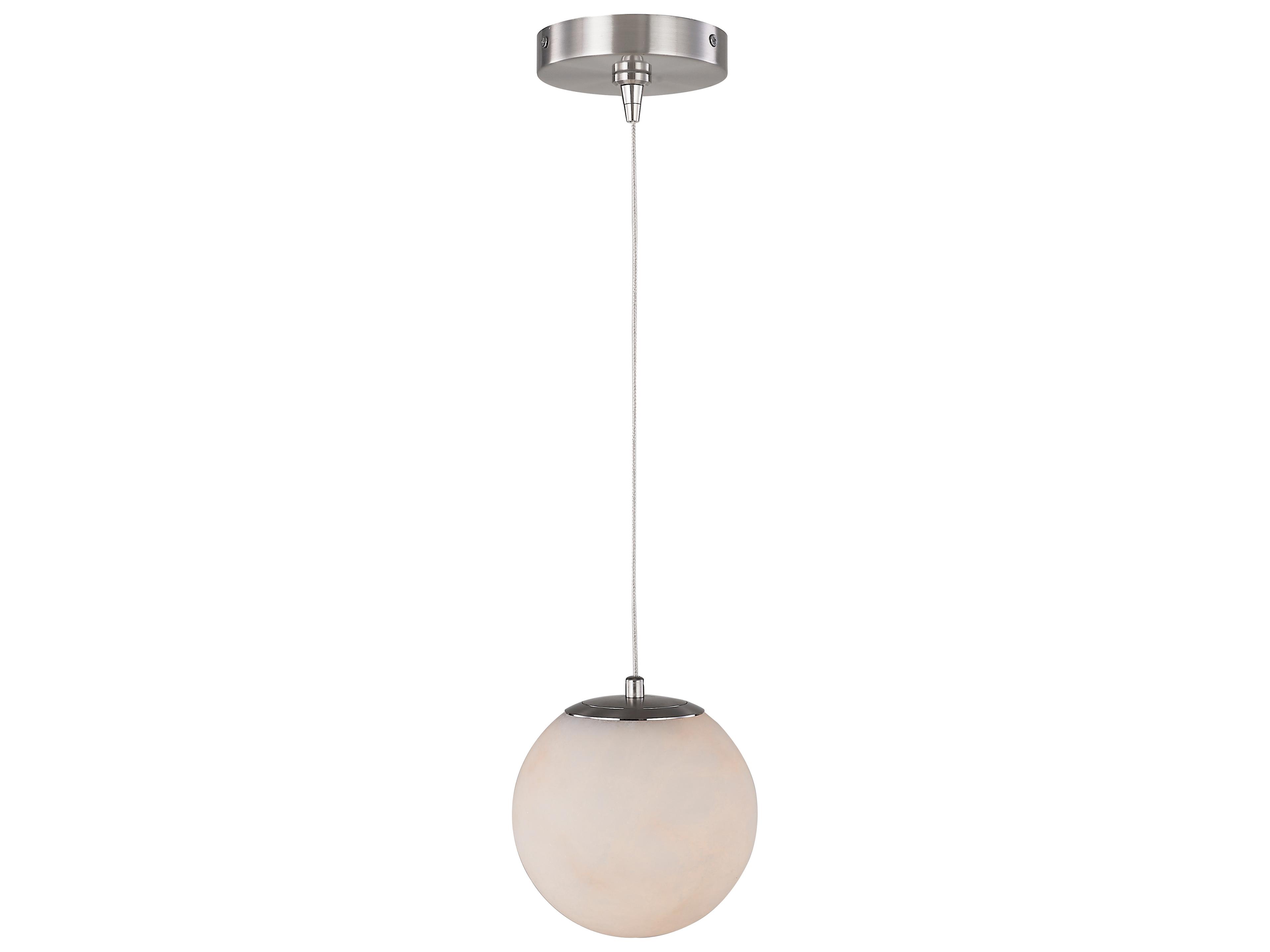 Abra Stone 1-Light Brushed Nickel Globe Mini Pendant