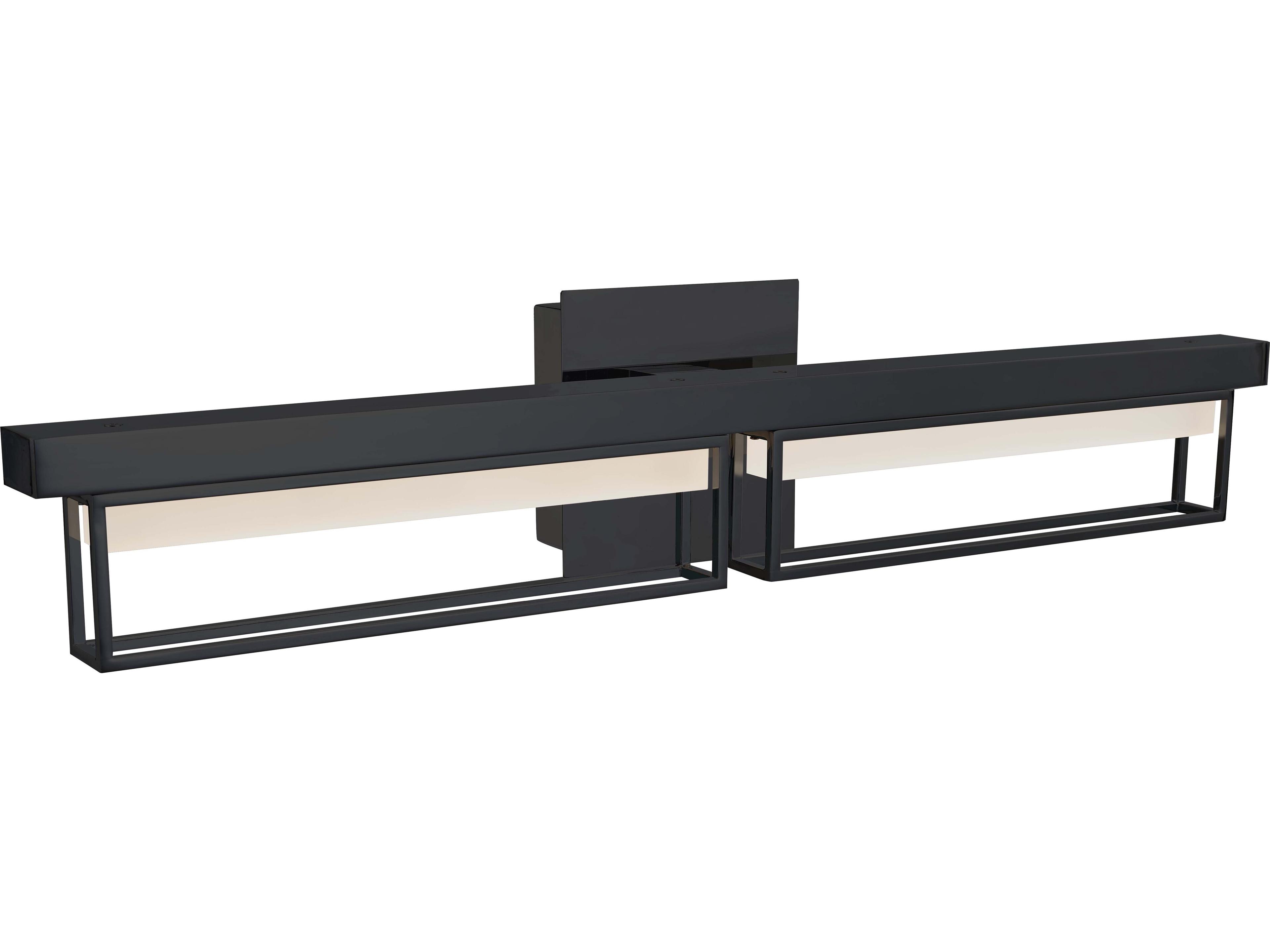 Abra Pane 2-Light Black Vanity Light