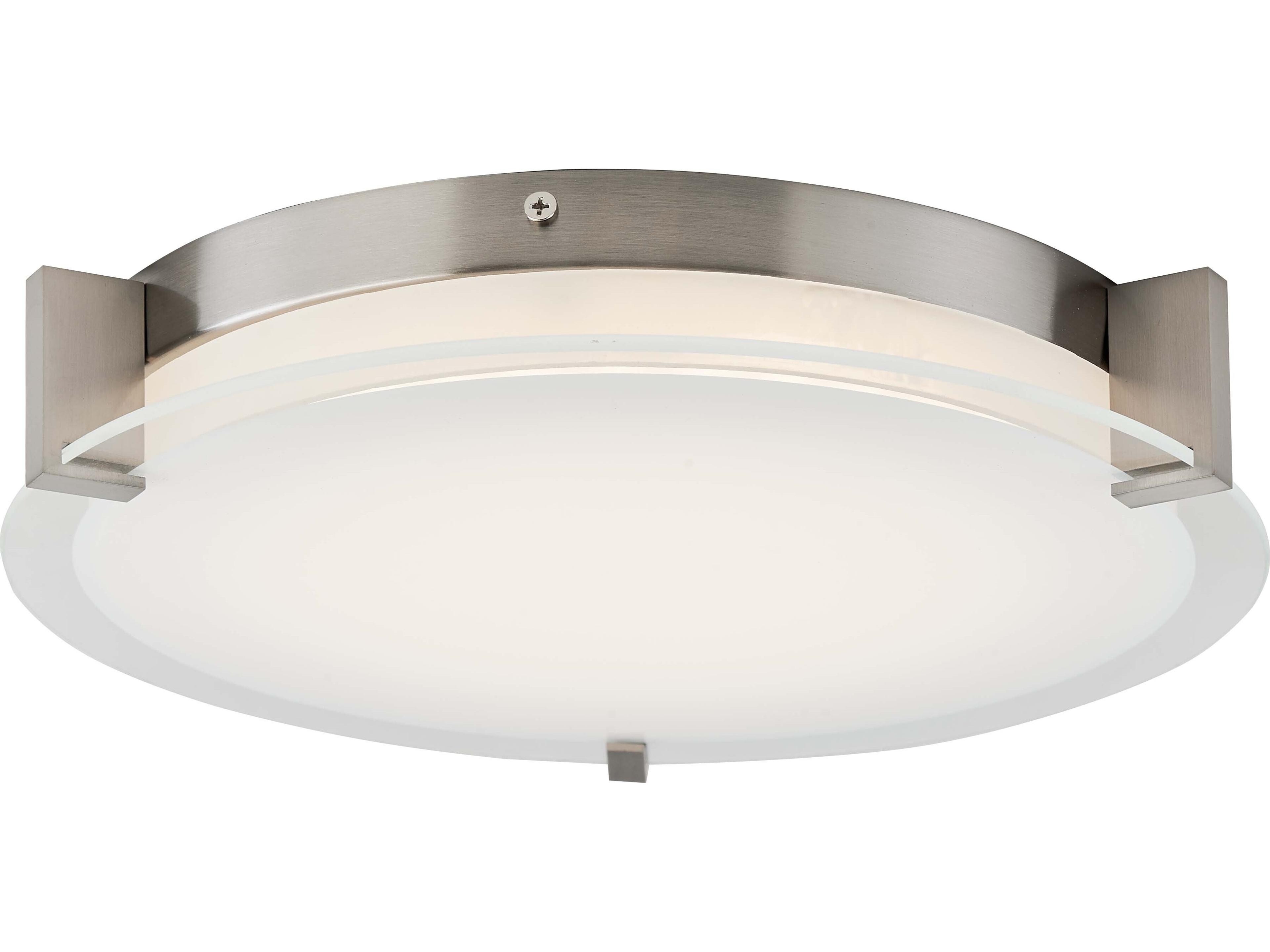 Abra Matrix 2-Light Brushed Nickel Round Flush Mount