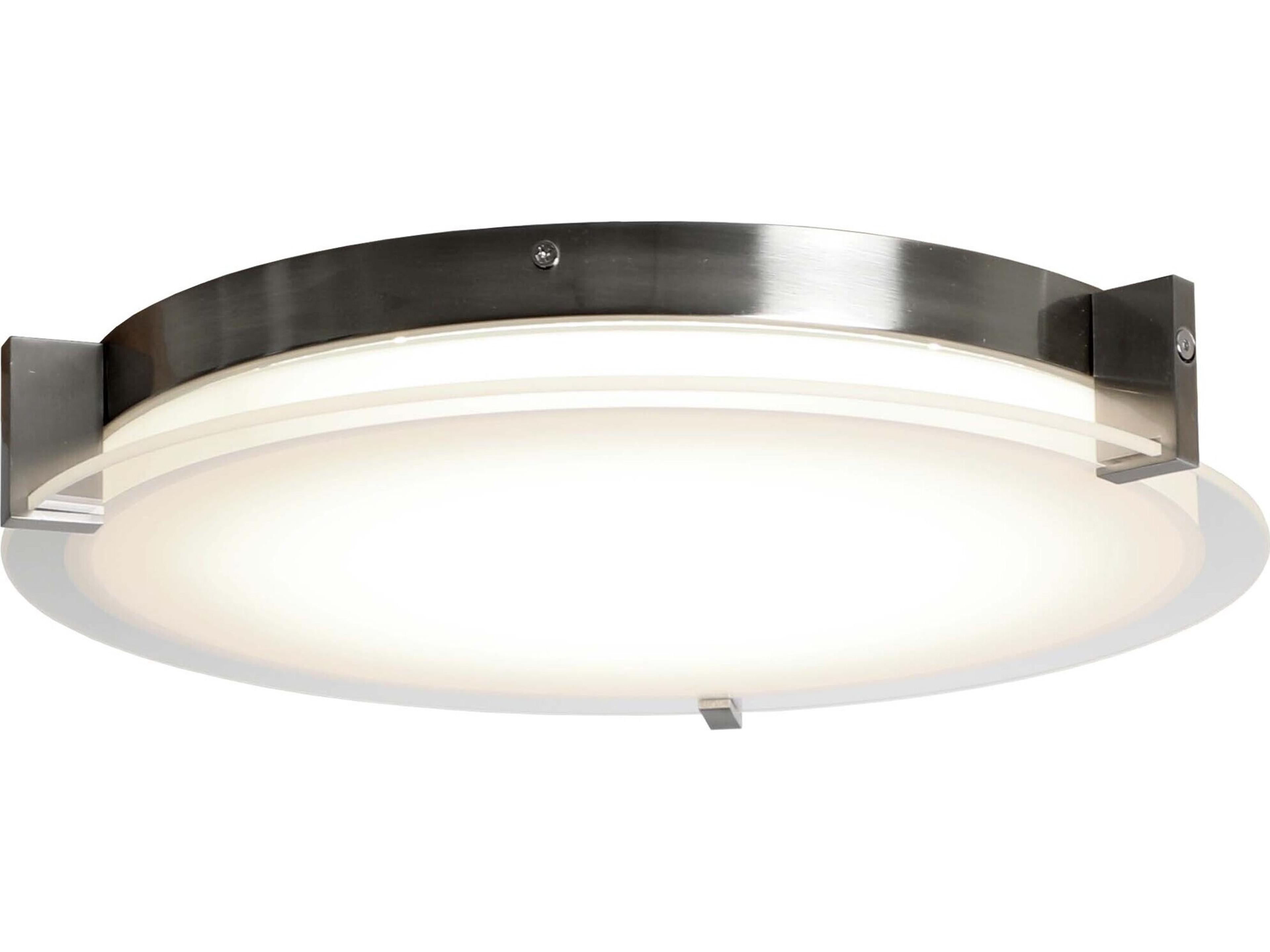 Abra Matrix 1-Light Brushed Nickel Round Flush Mount