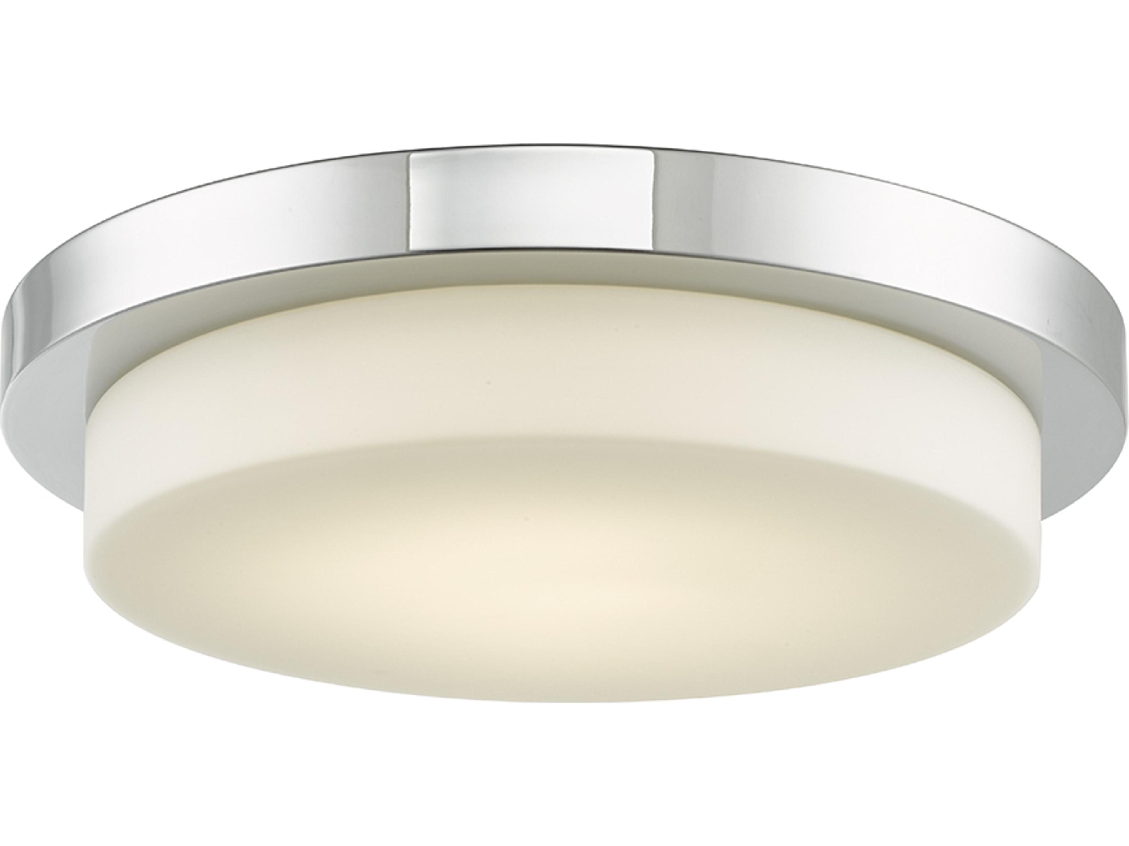 Abra Step 1-Light Chrome Round Flush Mount