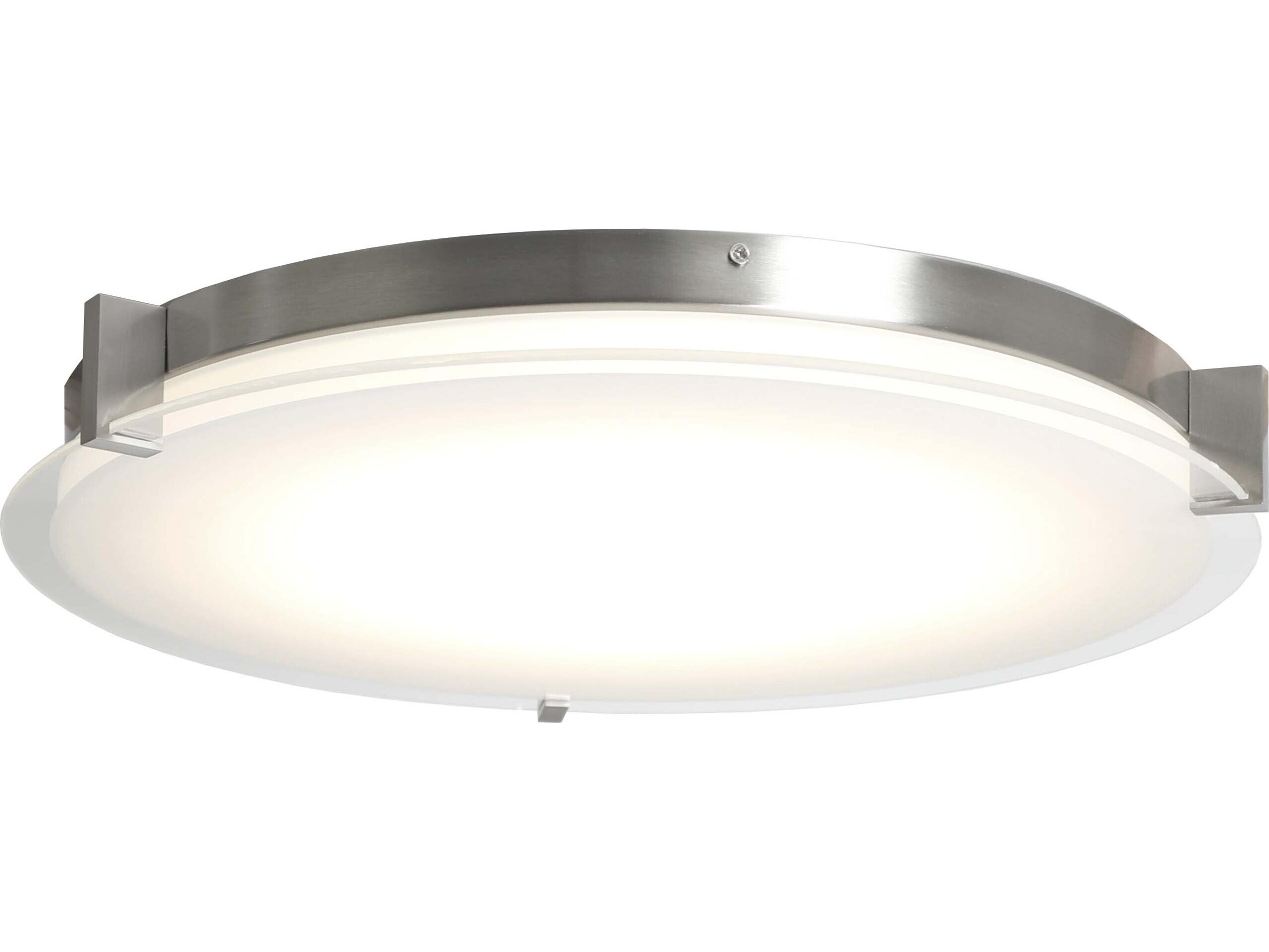 Abra Matrix 1-Light Brushed Nickel Round Flush Mount