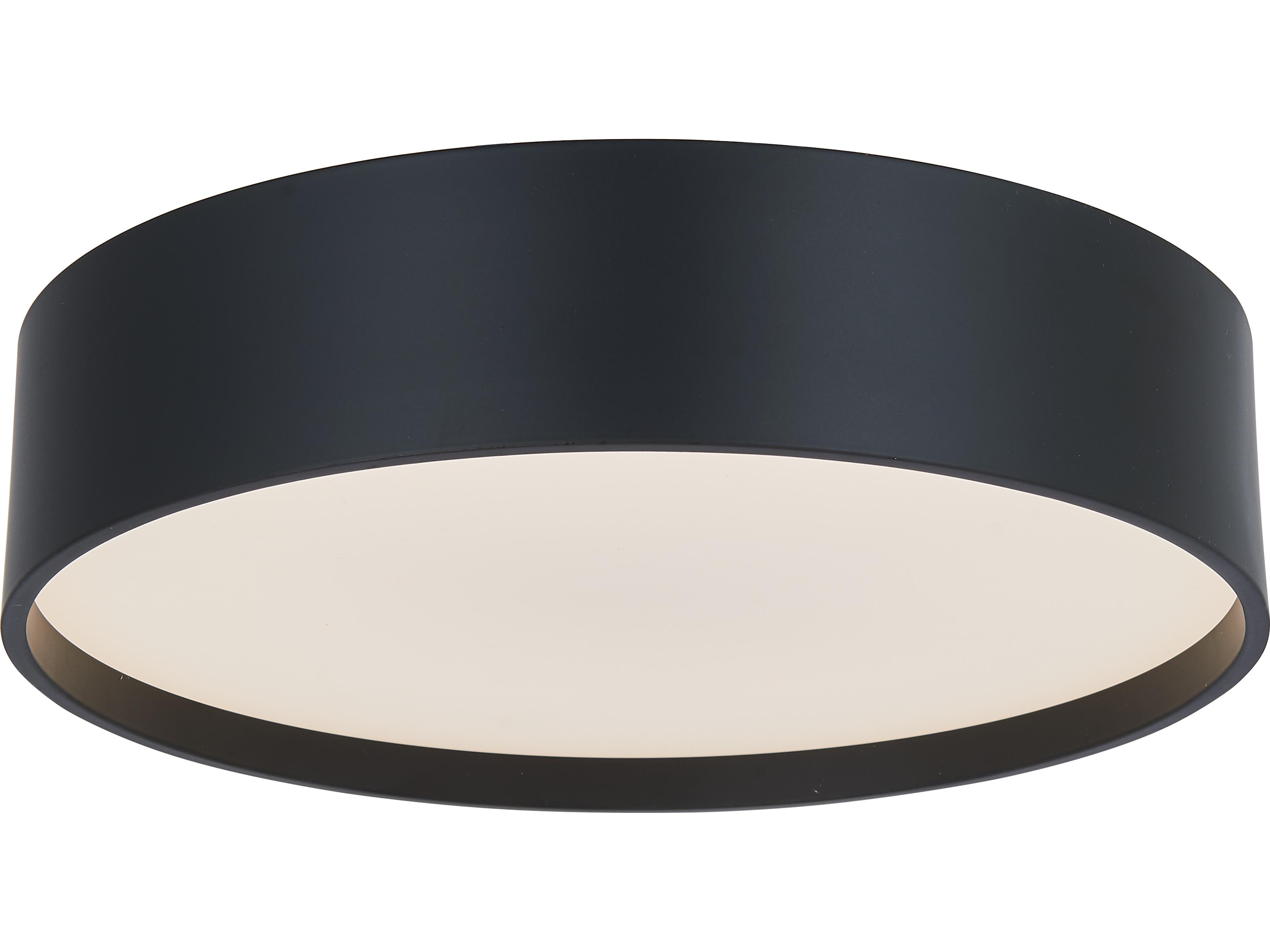 Abra Snare 1-Light Matte Black Round Flush Mount