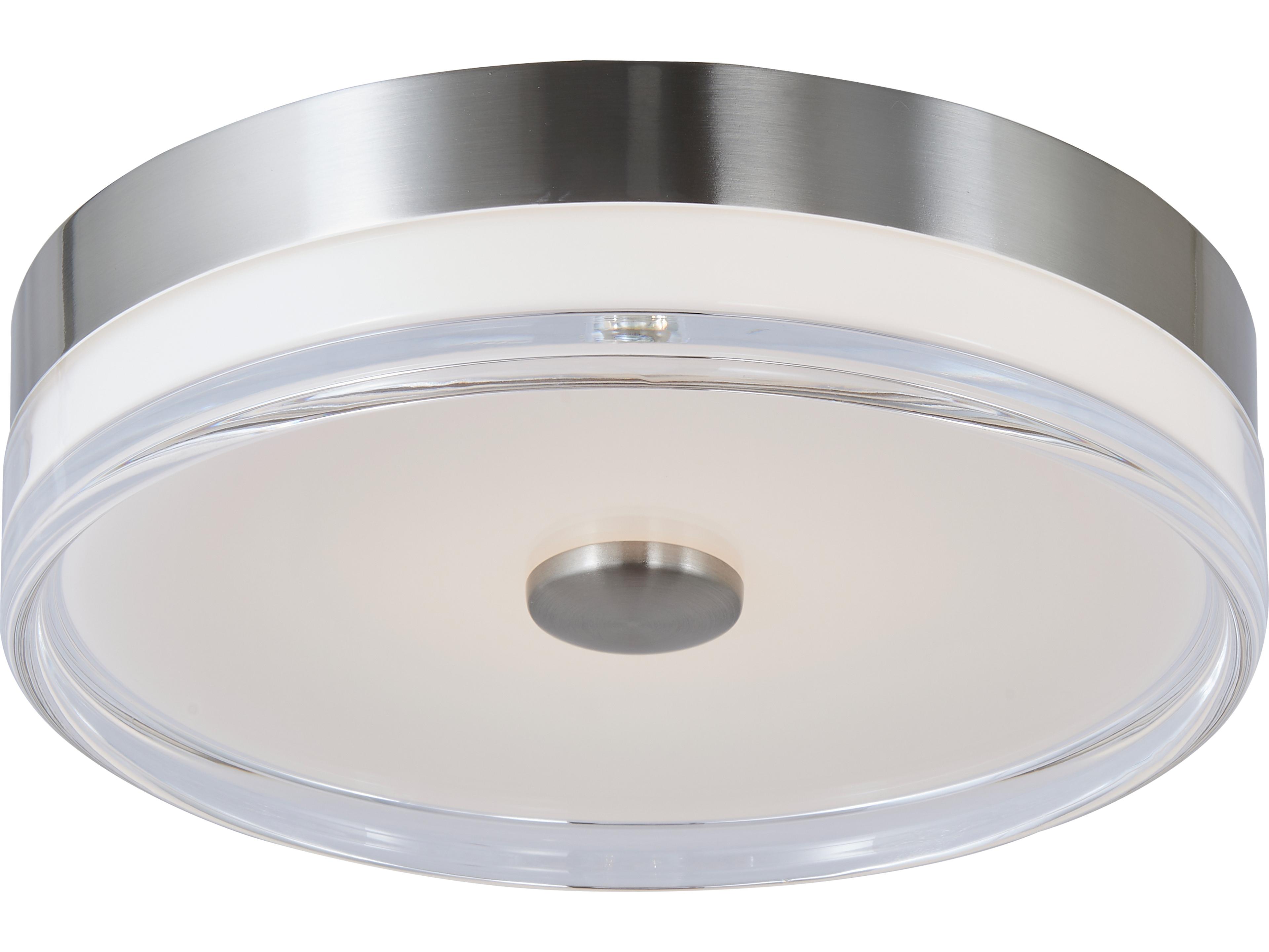 Abra Iris 1-Light Brushed Nickel Round Flush Mount