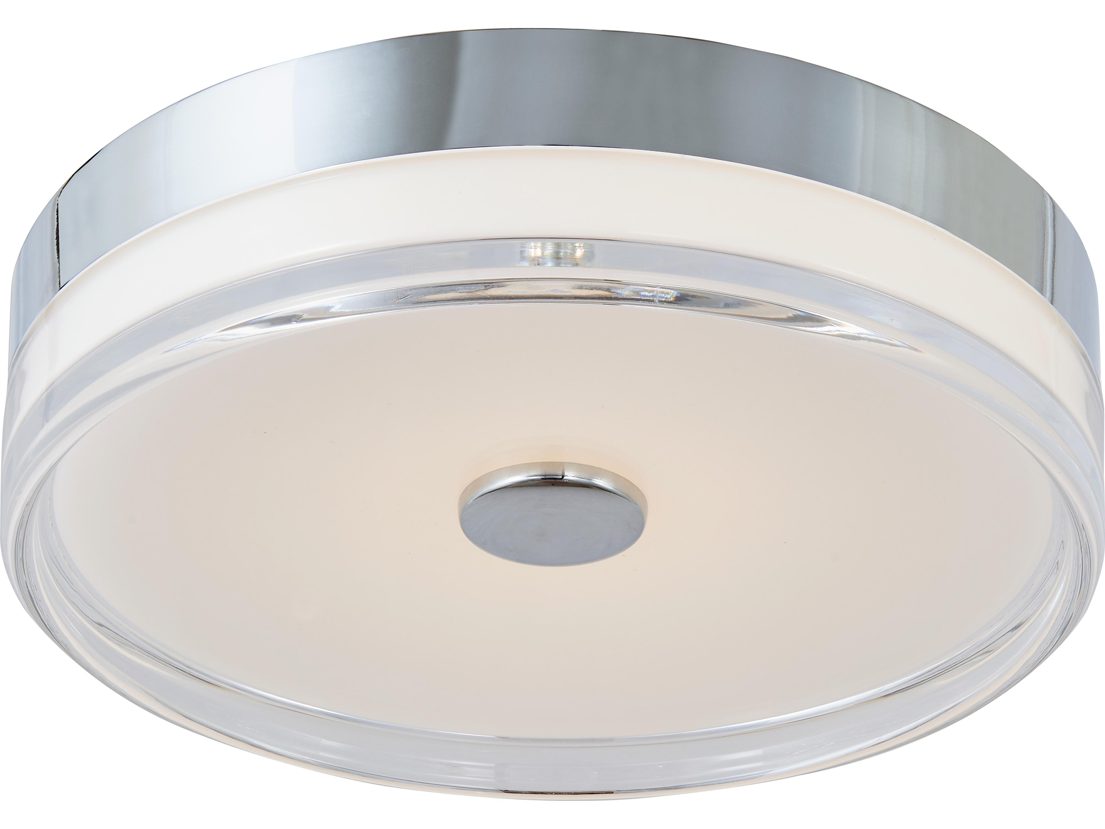 Abra Iris 1-Light Chrome Round Flush Mount
