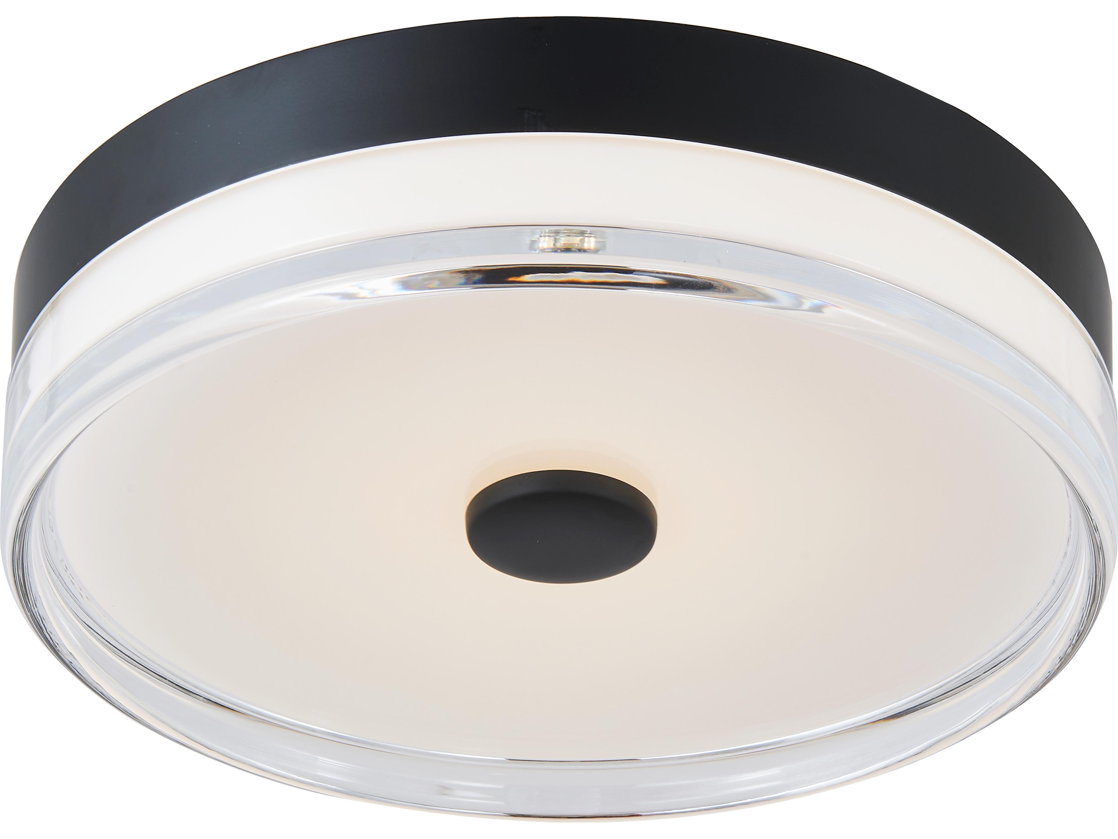 Abra Iris 1-Light Matte Black Round Flush Mount