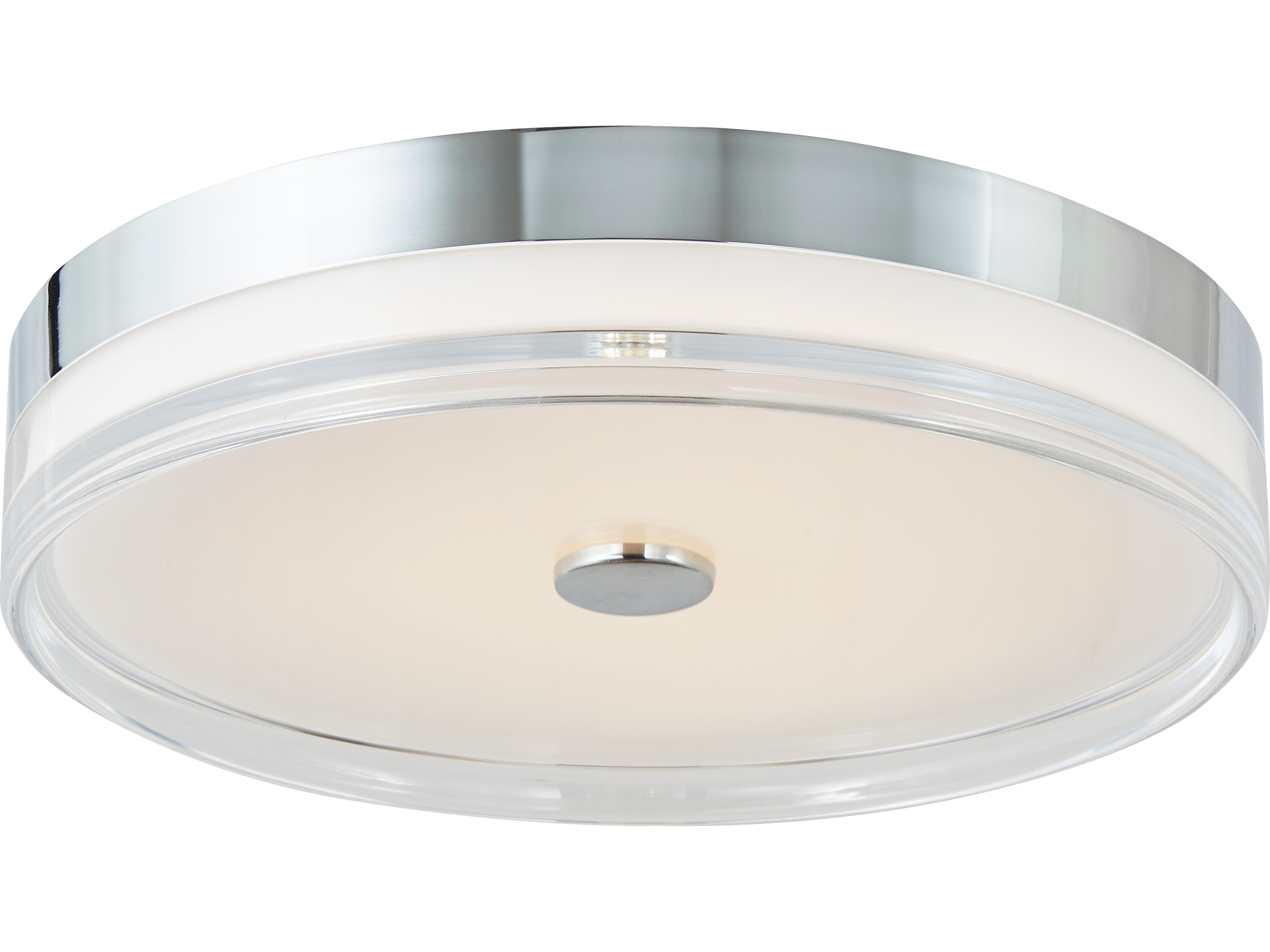 Abra Iris 1-Light Chrome Round Flush Mount