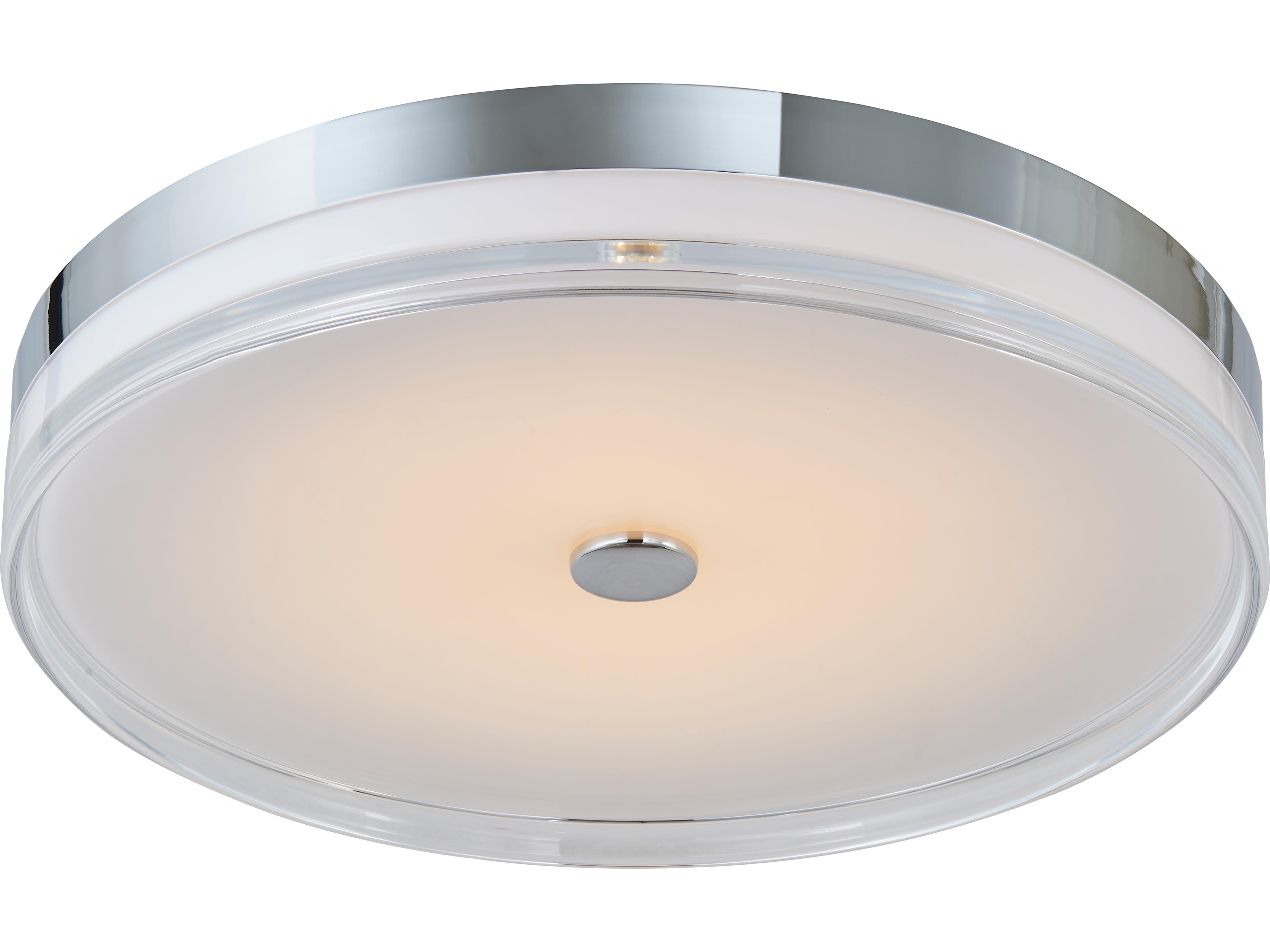 Abra Iris 1-Light Chrome Round Flush Mount