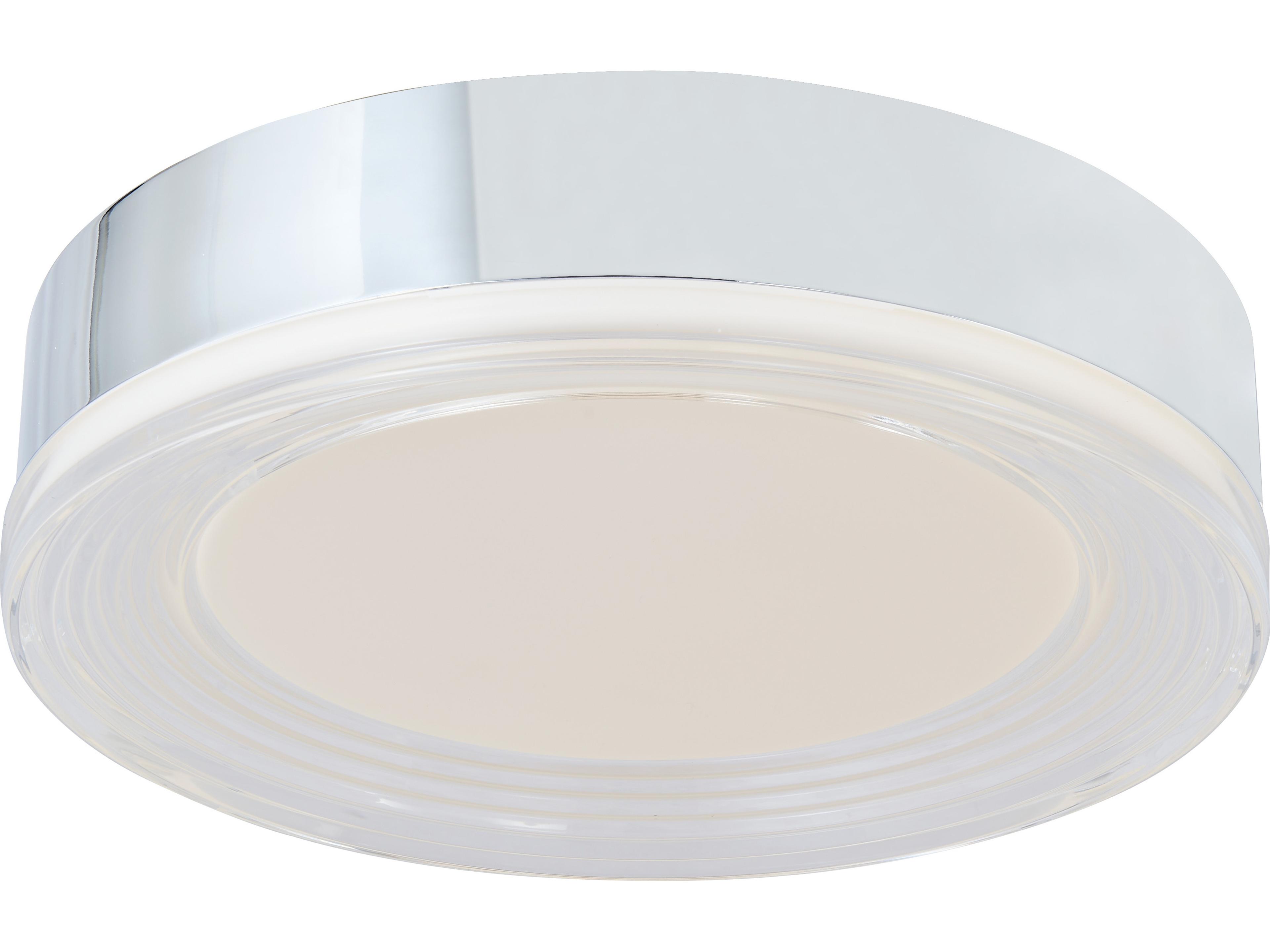 Abra Waves 1-Light Chrome Round Flush Mount
