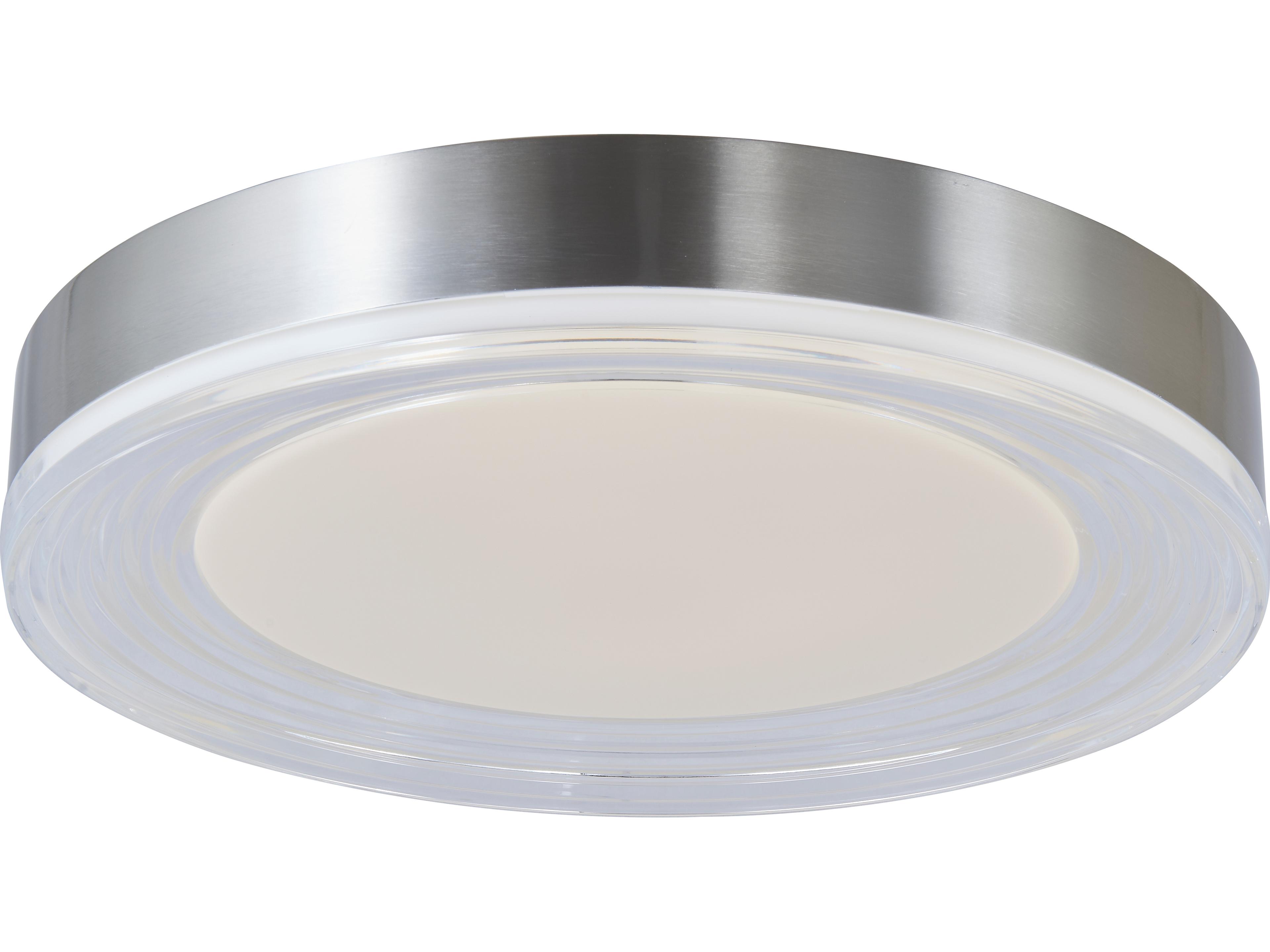 Abra Waves 1-Light Brushed Nickel Round Flush Mount