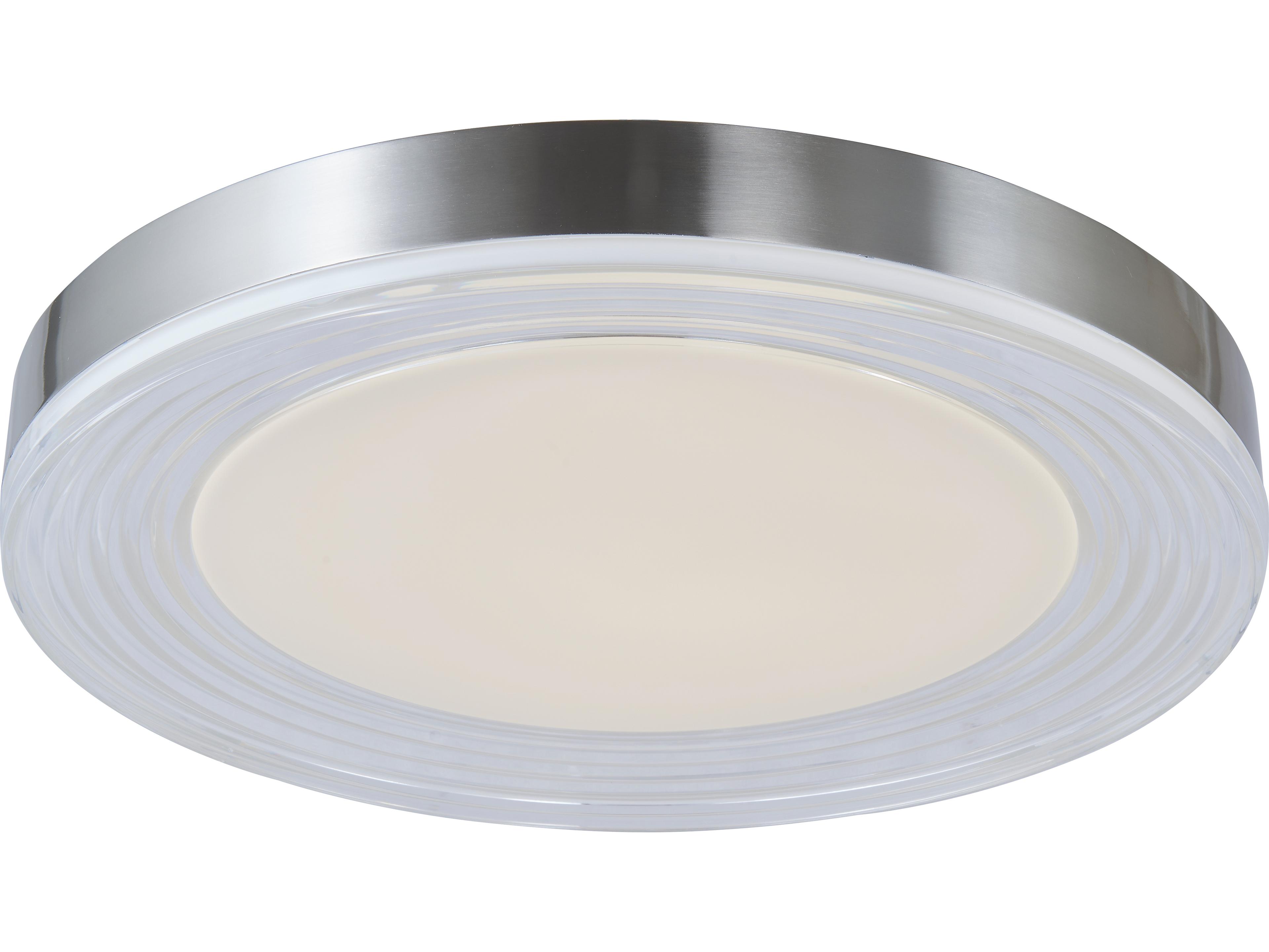 Abra Waves 1-Light Brushed Nickel Round Flush Mount