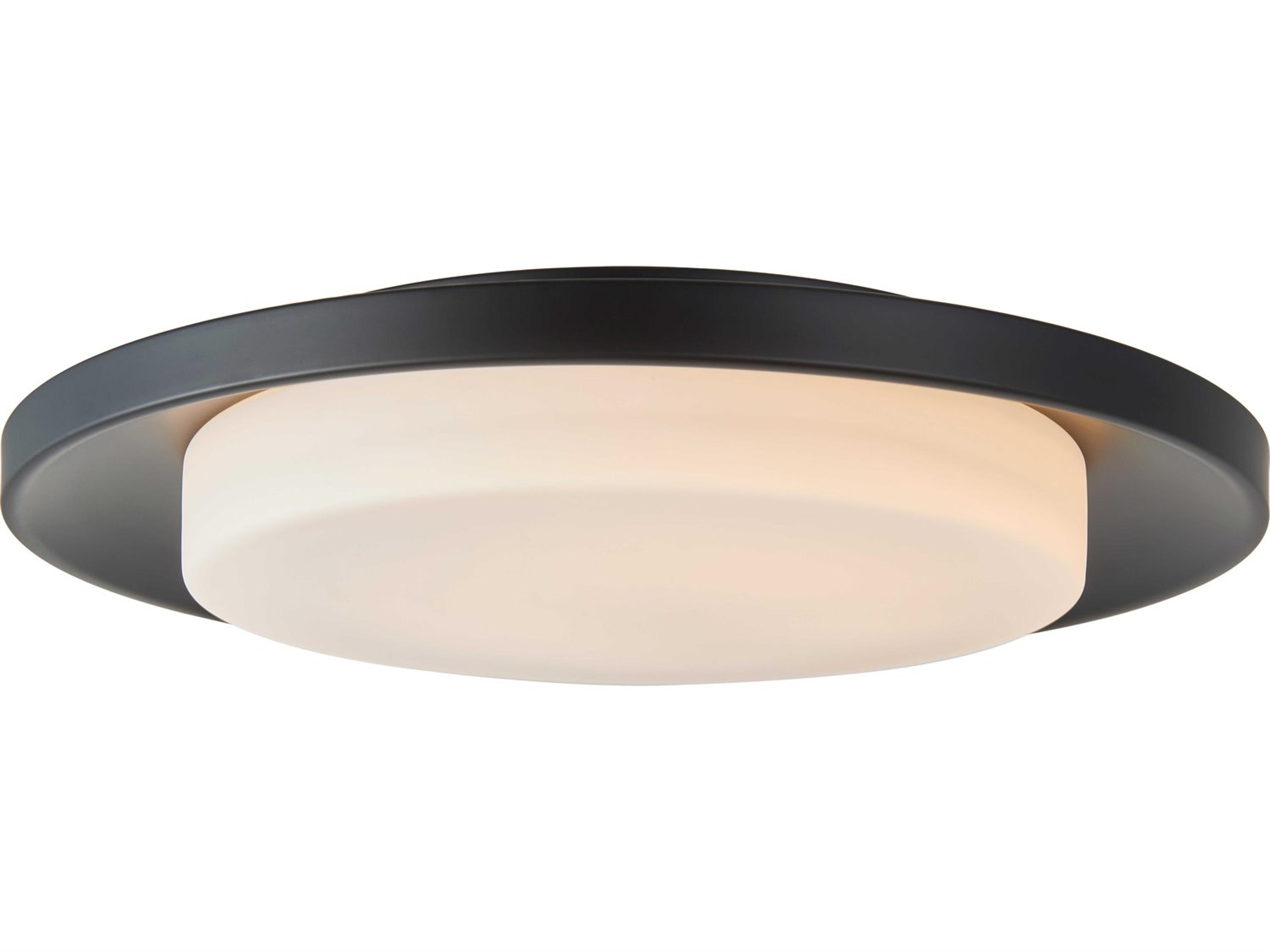 Abra Toto 1-Light Matte Black Round Flush Mount