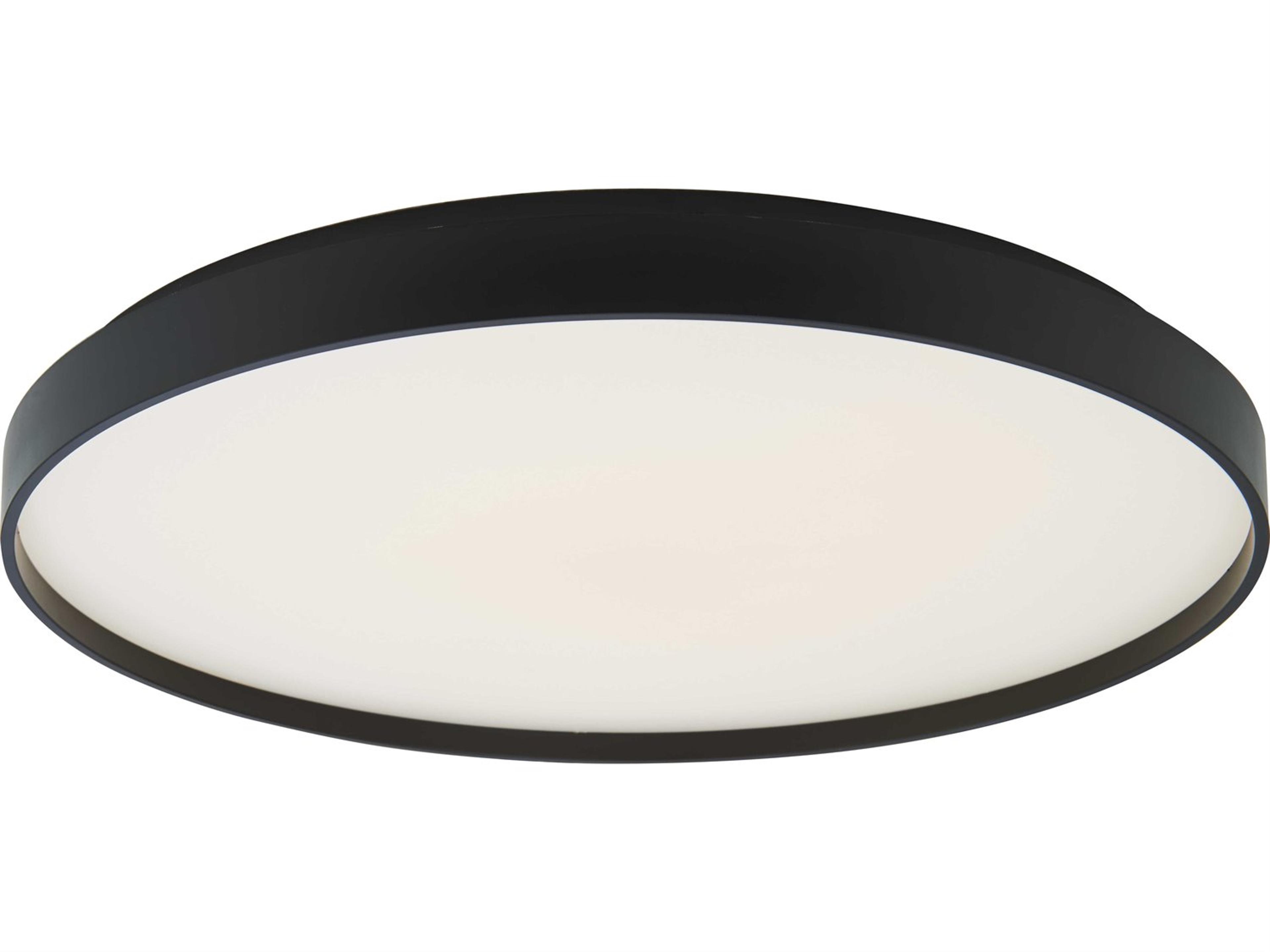 Abra Tambourine 1-Light Black Round Flush Mount