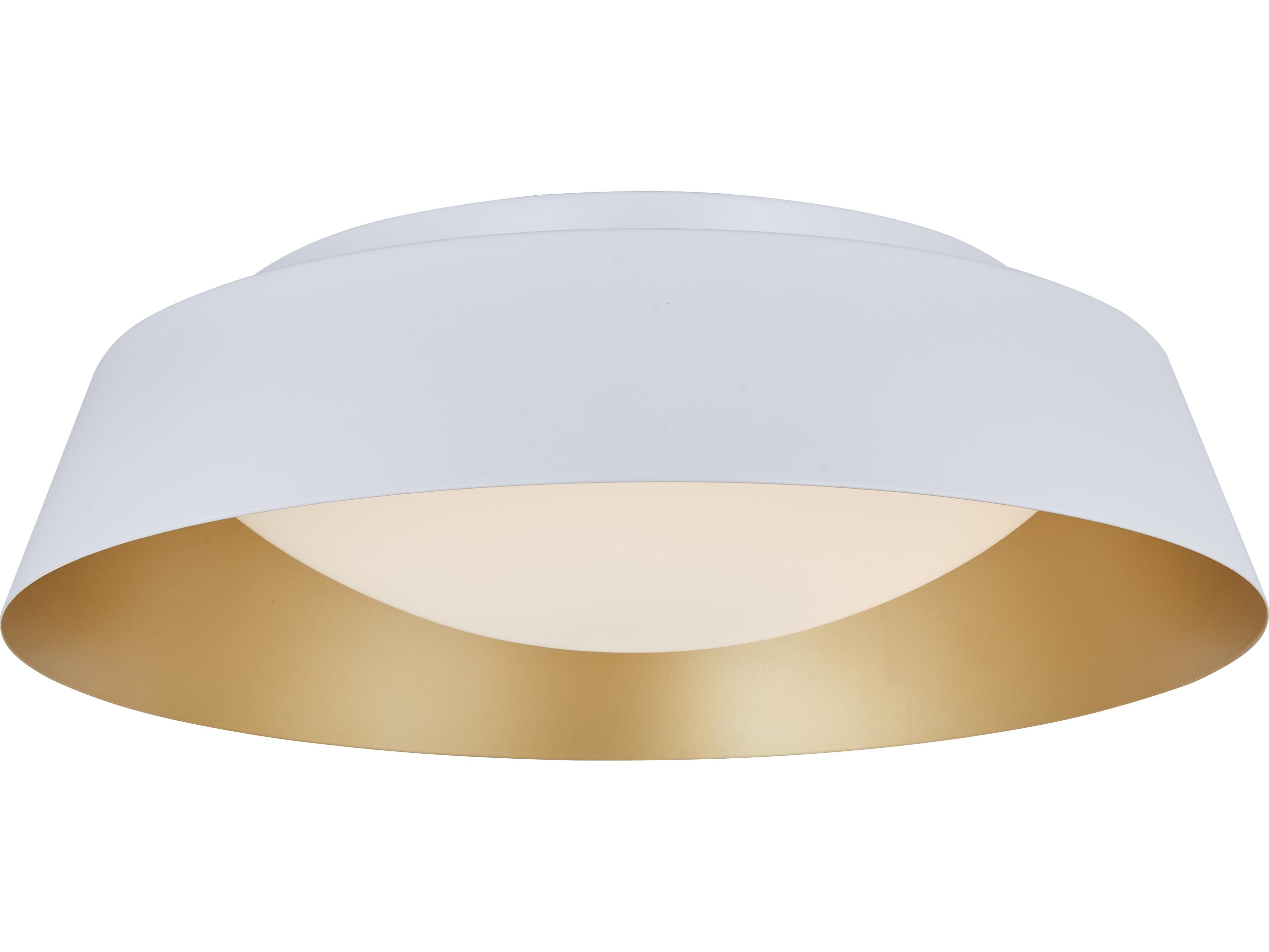 Abra Flare 1-Light Matte White Gold Dome Round Flush Mount