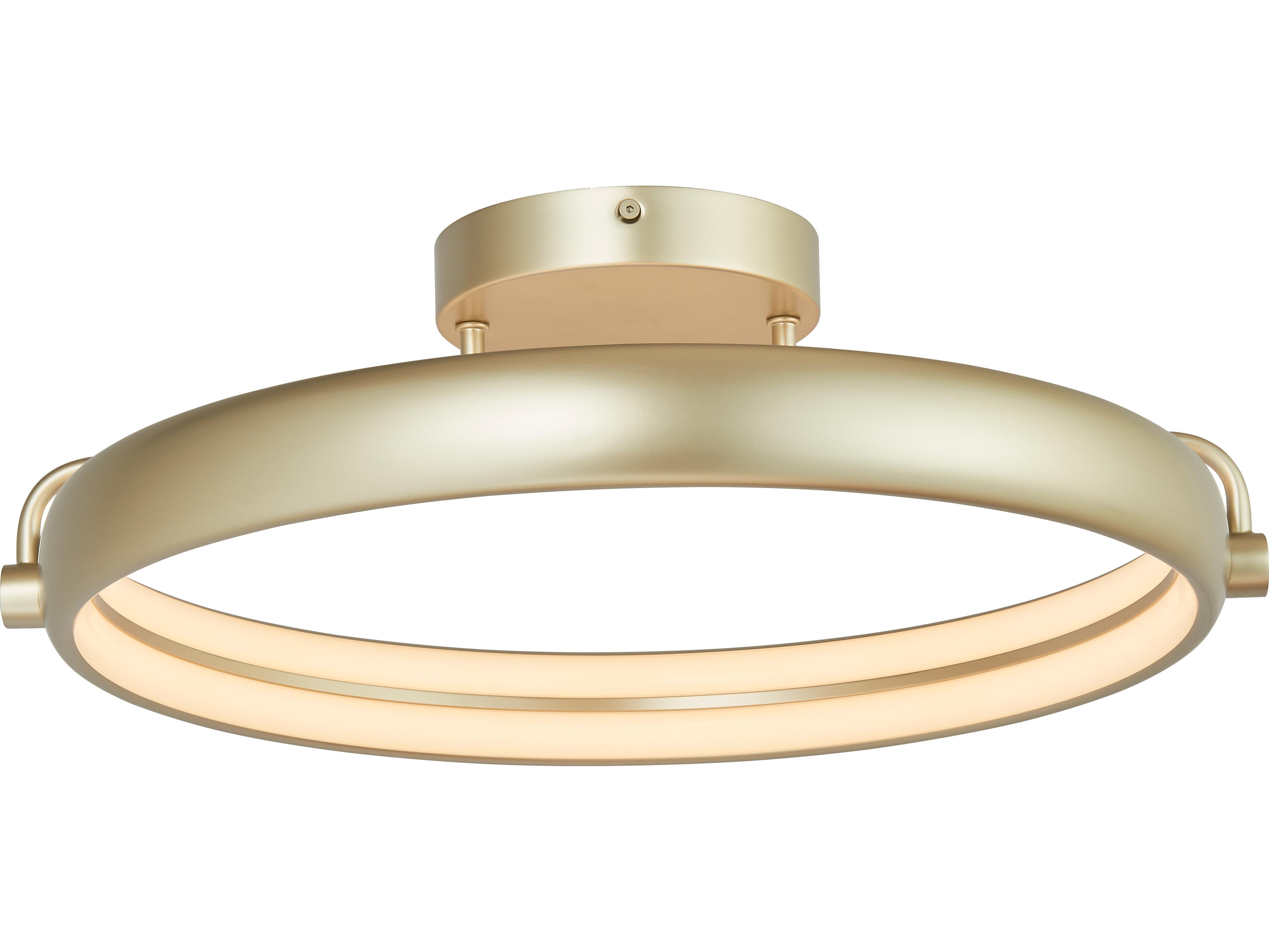 Abra Rave 1-Light Titanium Silver Round Semi Flush Mount