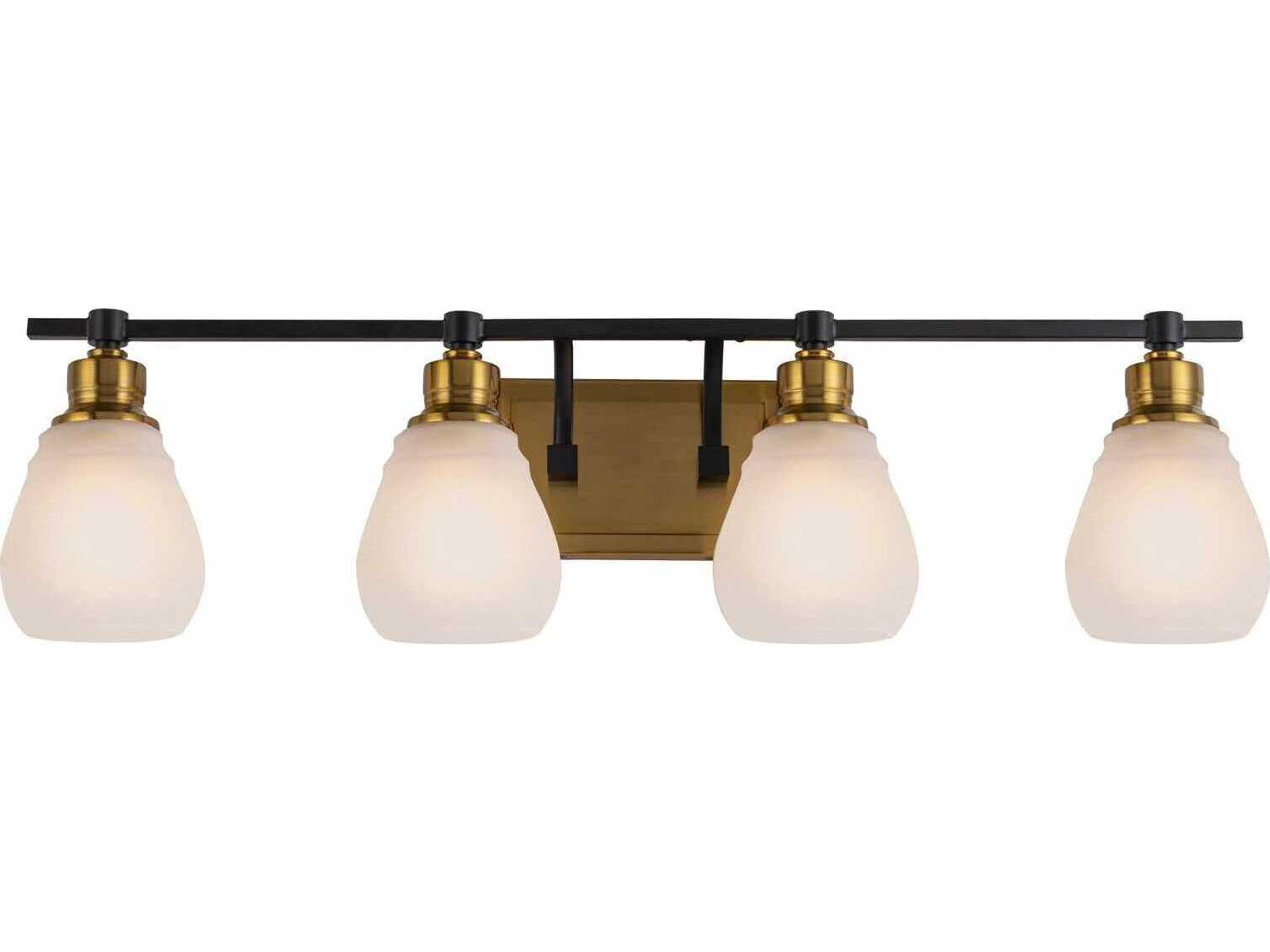 Artcraft Nelson 4-Light Brass Black Vanity Light