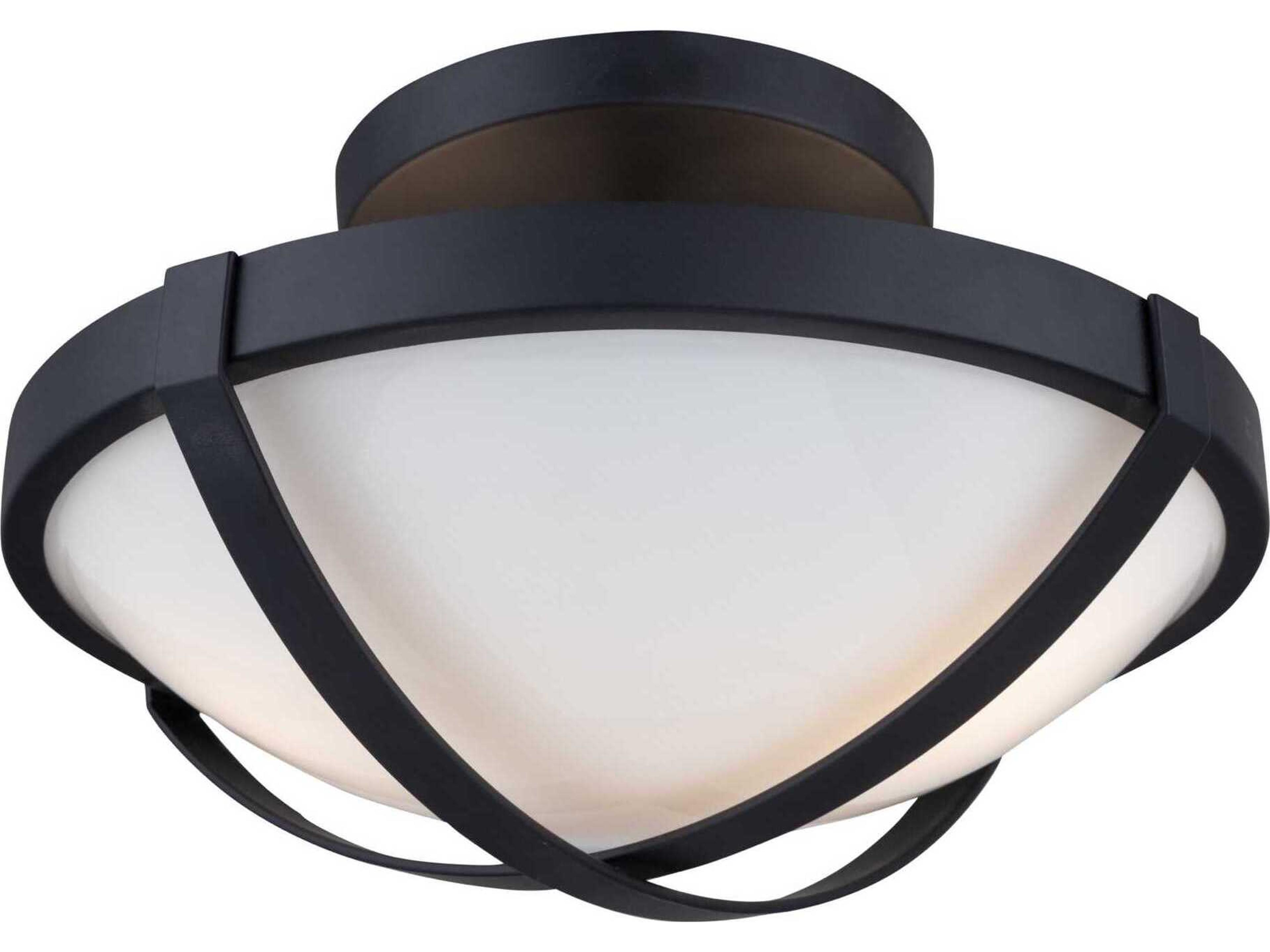 Artcraft Cara 2-Light Black Glass Bowl Flush Mount