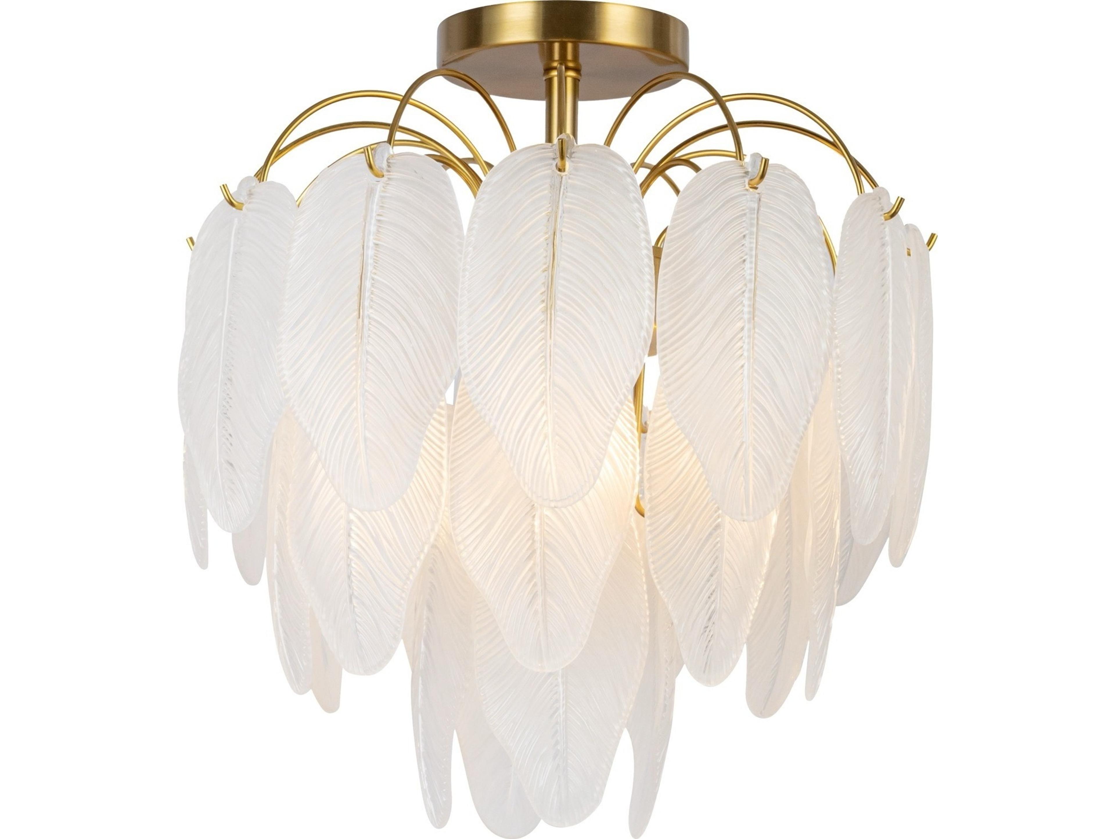 Artcraft Alessia 4-Light Brushed Brass White Flush Mount