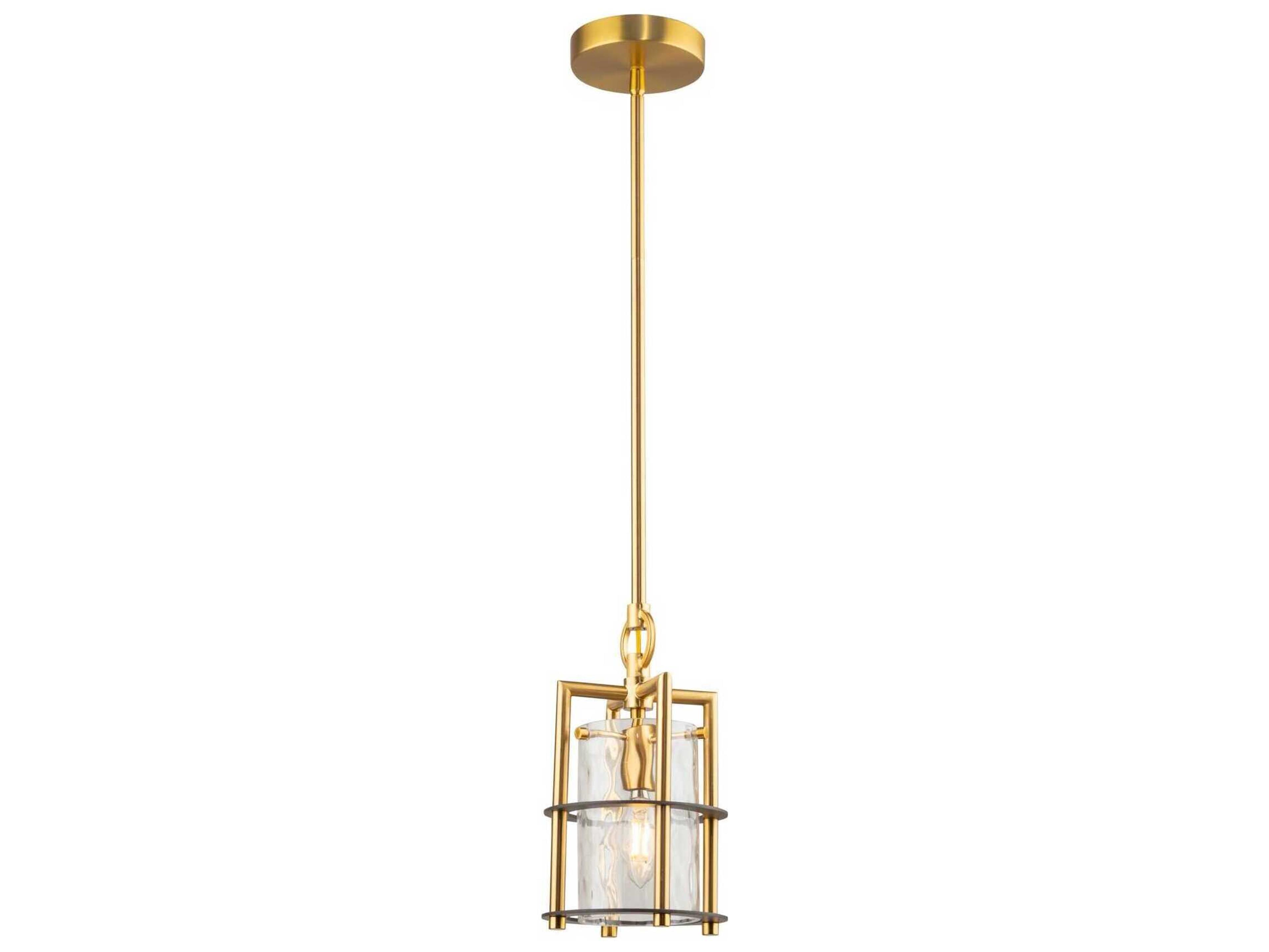 Artcraft Burford 1-Light Brass Black Lantern Mini Pendant