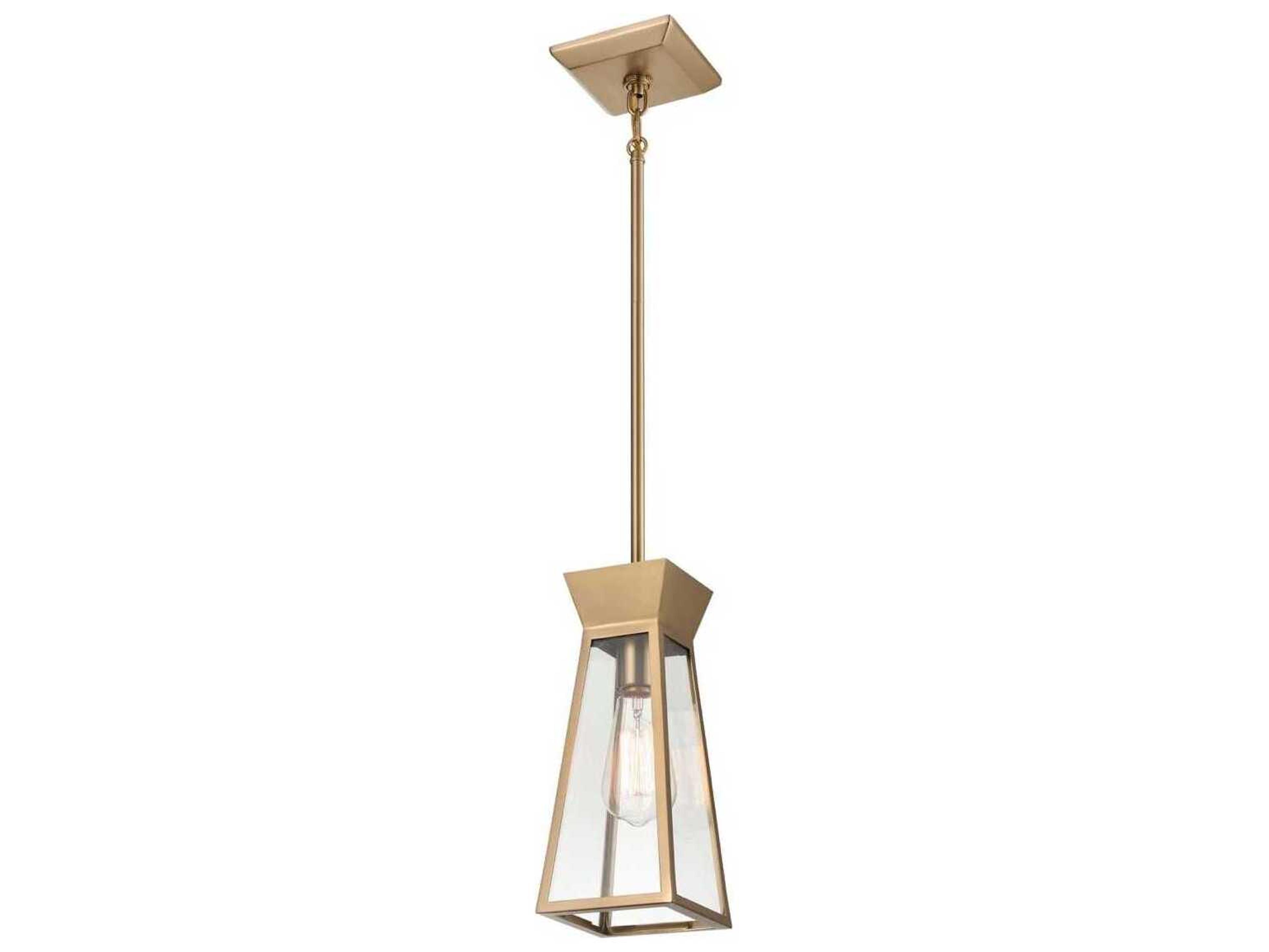 Artcraft Lucian 1-Light Brushed Brass Lantern Mini Pendant
