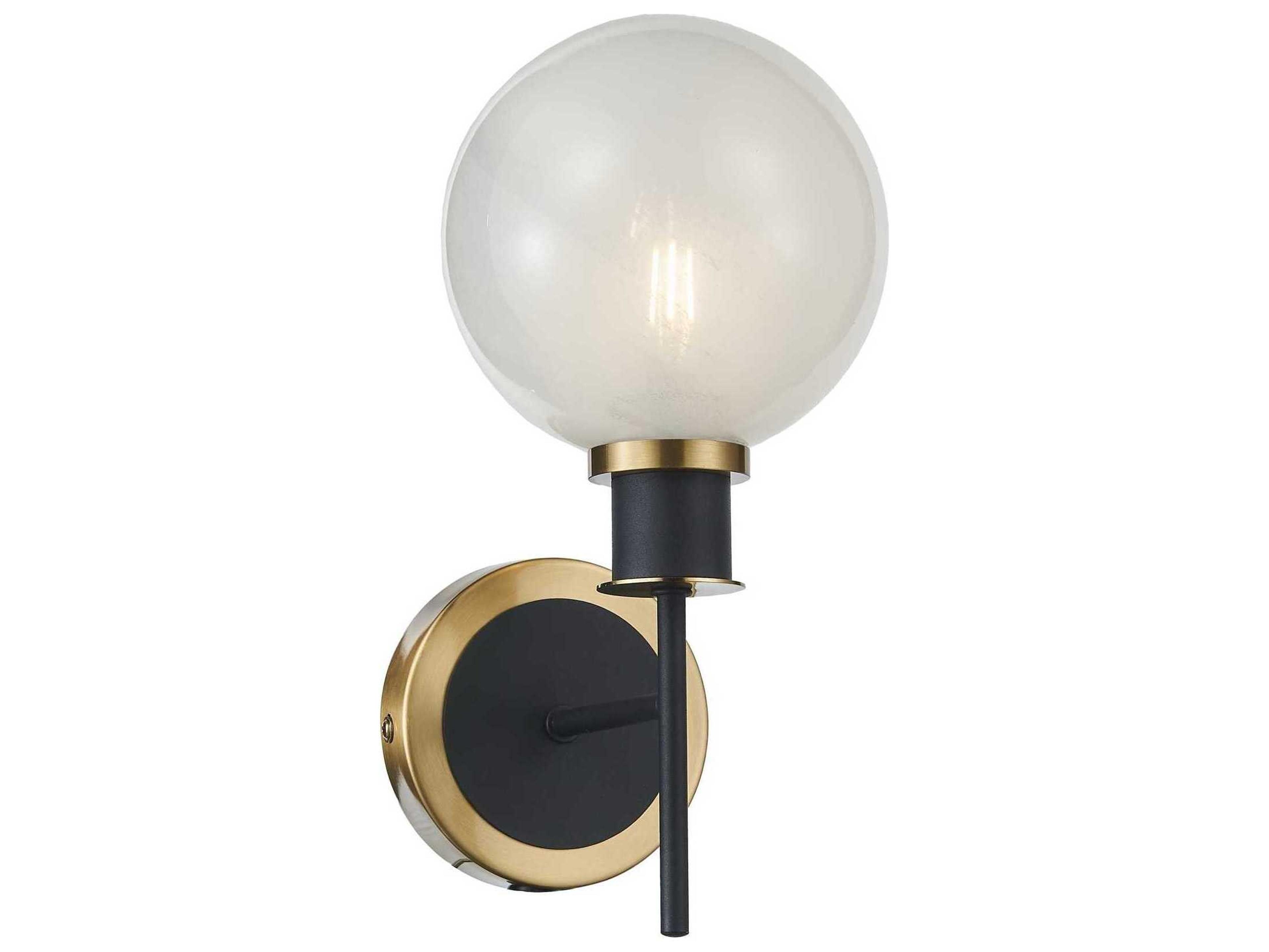 Artcraft Gem 1-Light Black Brushed Brass Wall Sconce