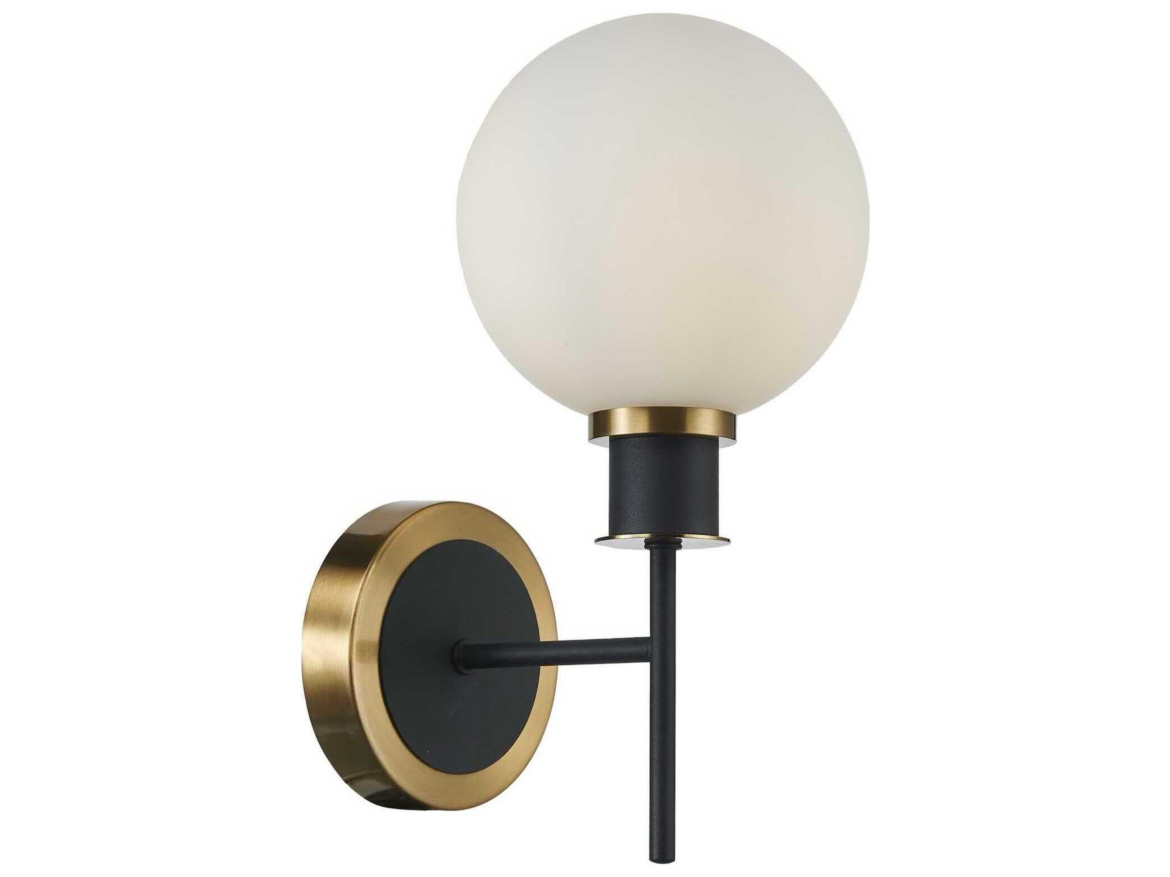 Artcraft Gem 1-Light Black Brushed Brass Wall Sconce