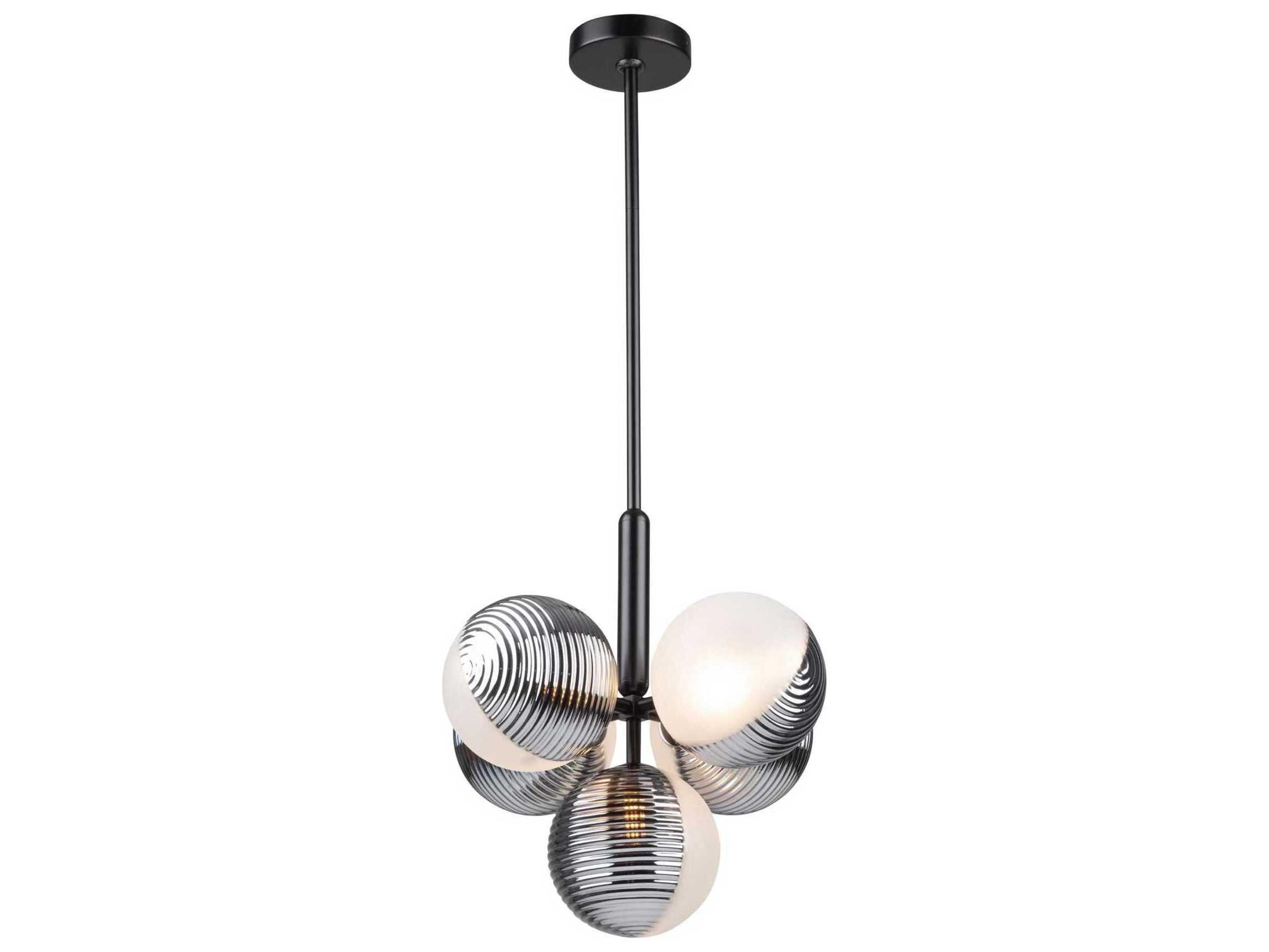 Artcraft Bolla 5-Light Black Globe Chandelier