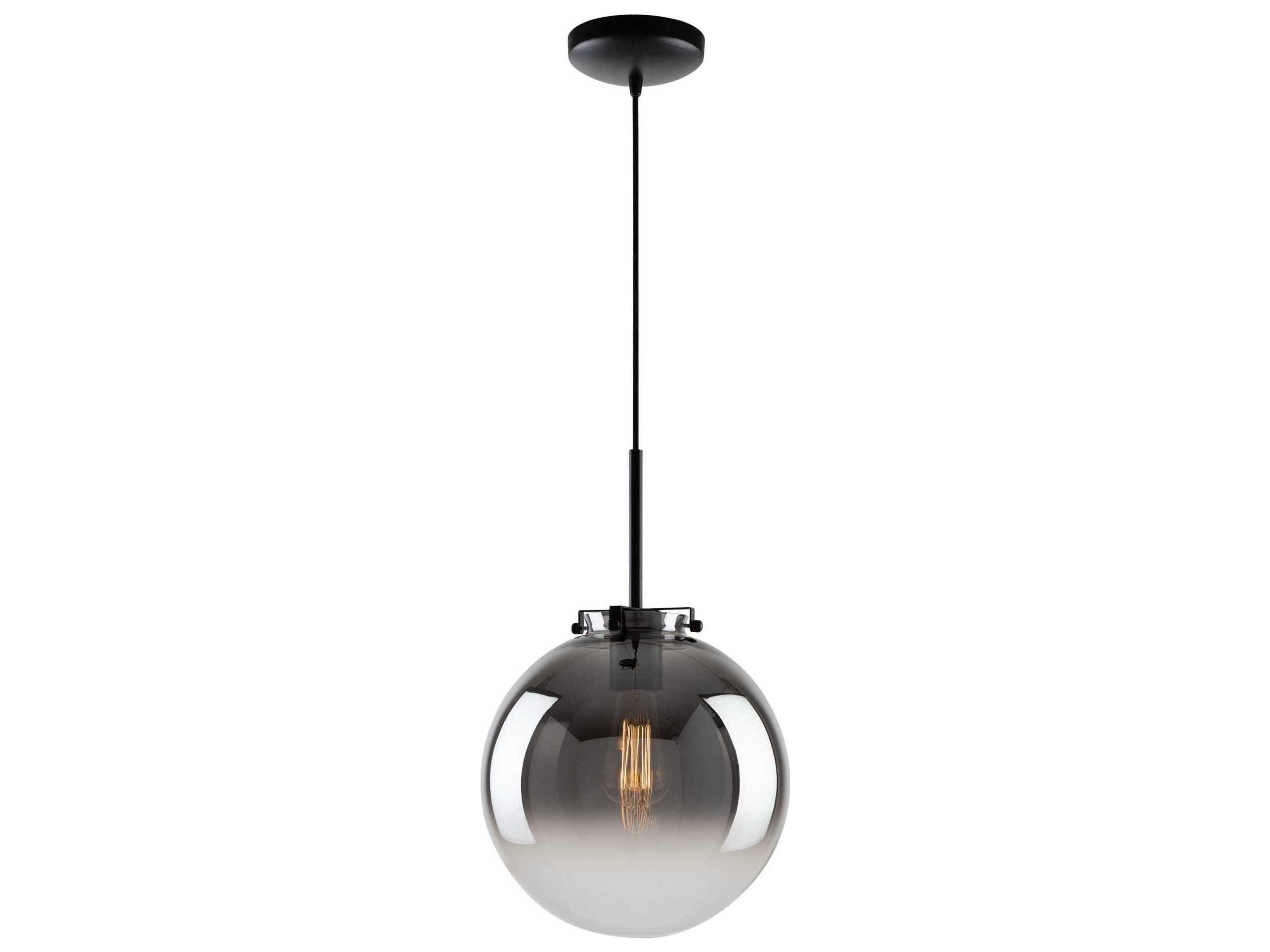 Artcraft Orsa 1-Light Mirror Glass Black Globe Mini Pendant