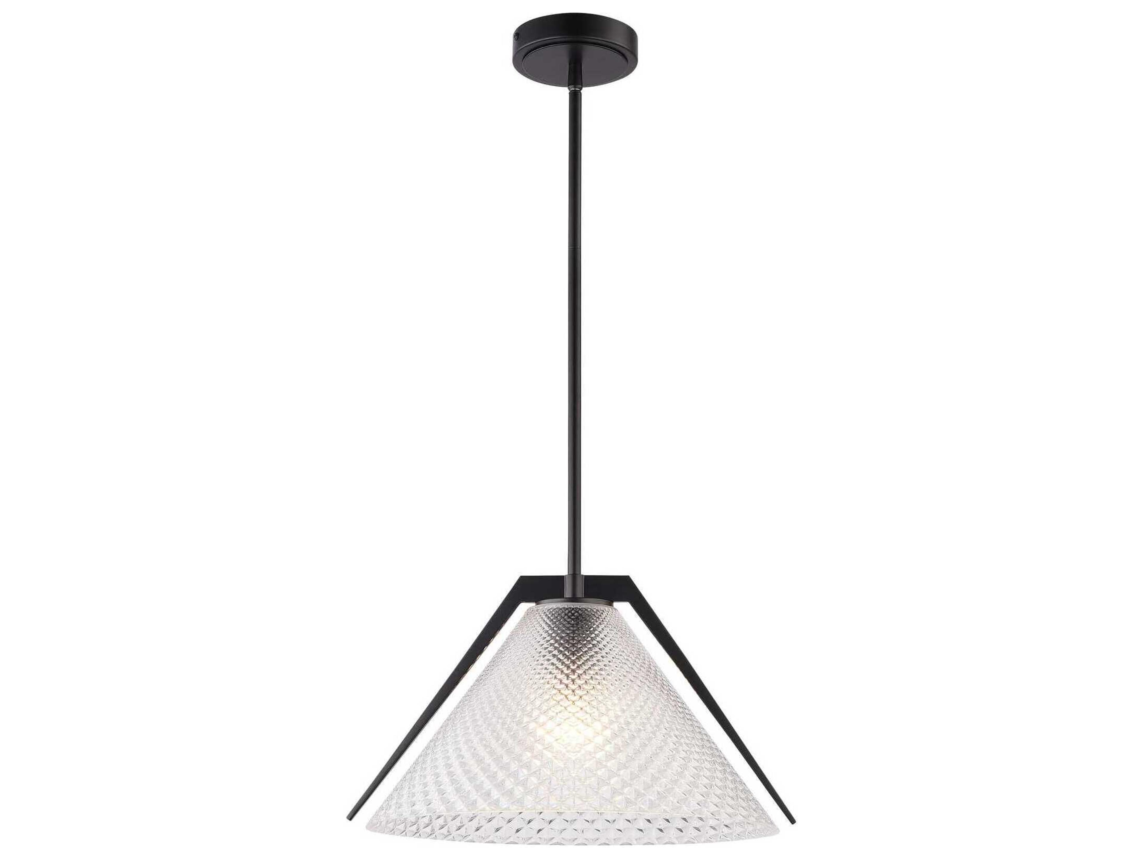 Artcraft Baltic 1-Light Black Brushed Brass Clear Pendant