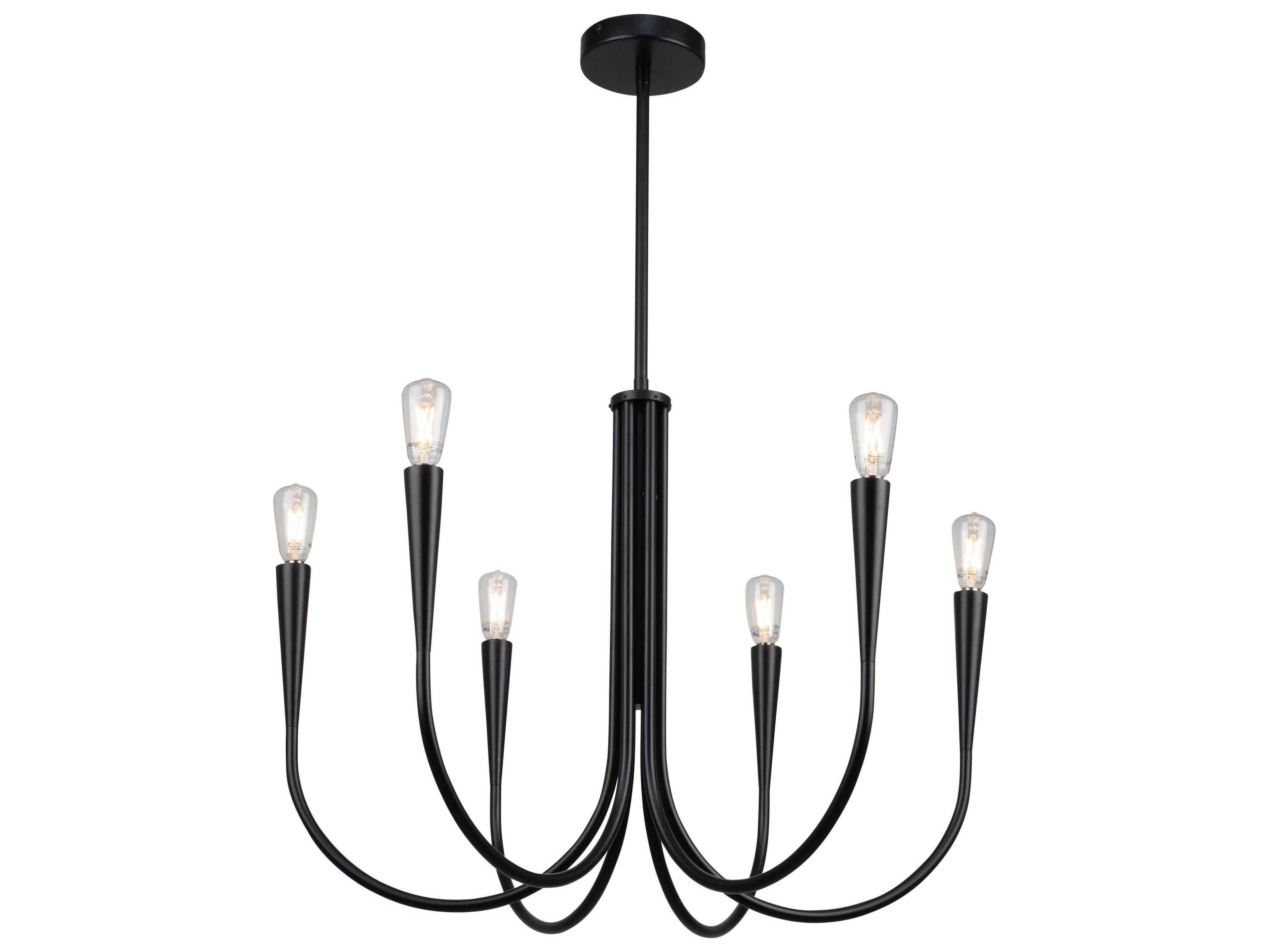 Bronte 6-Light Black Chandelier