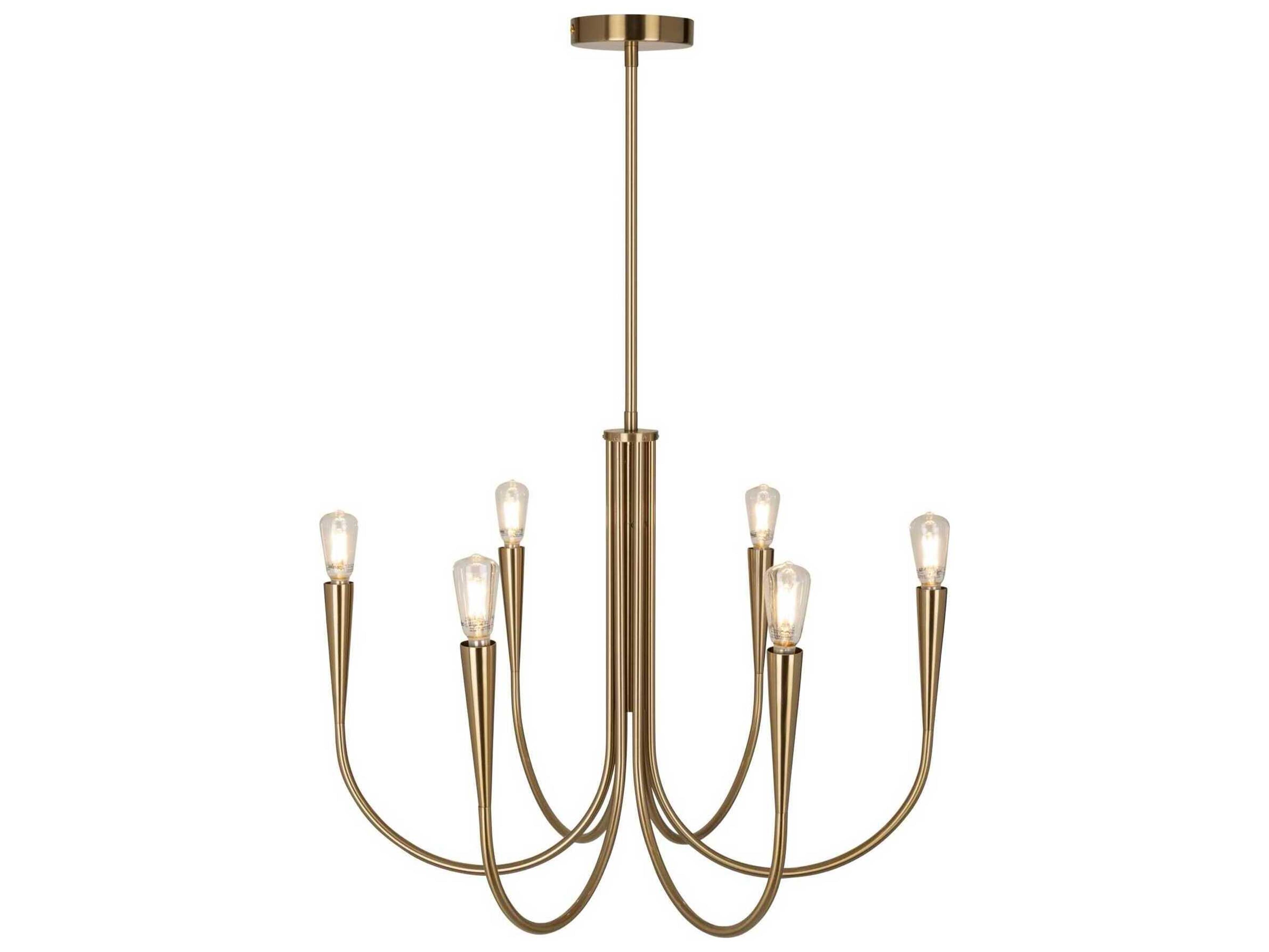 Bronte 6-Light Brass Chandelier