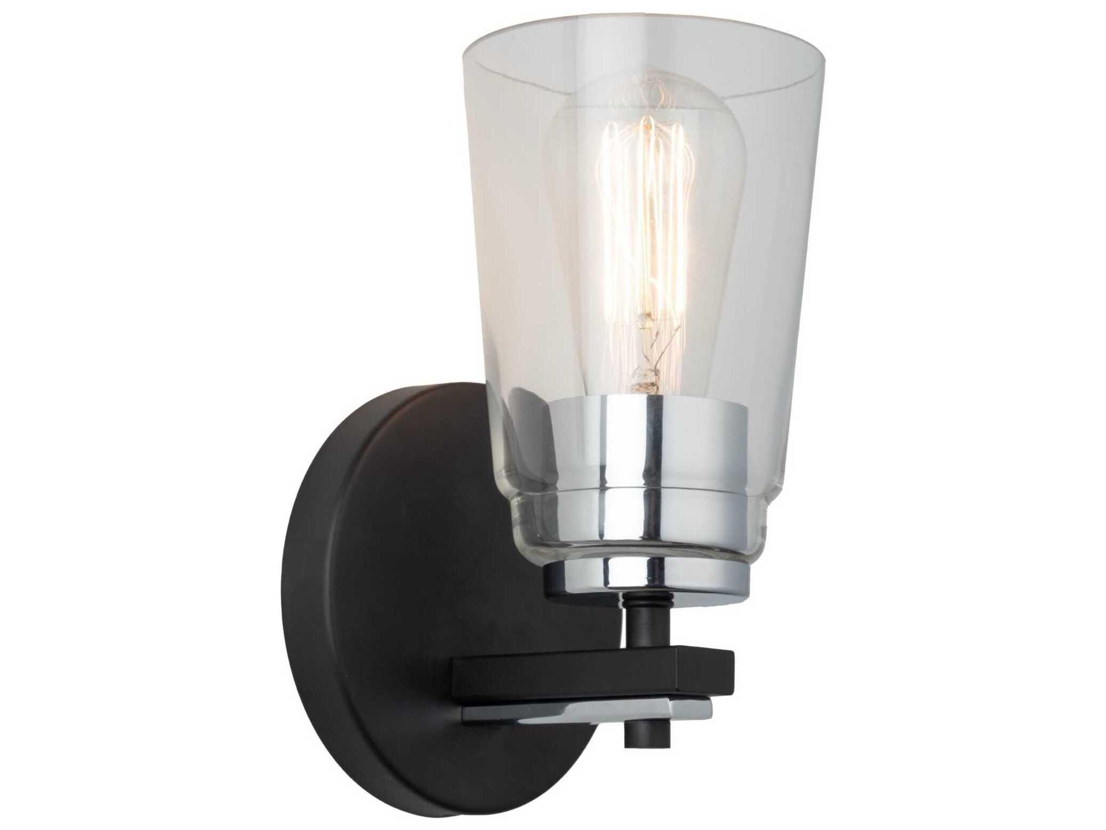 Artcraft Essex 1-Light Black Chrome Wall Sconce