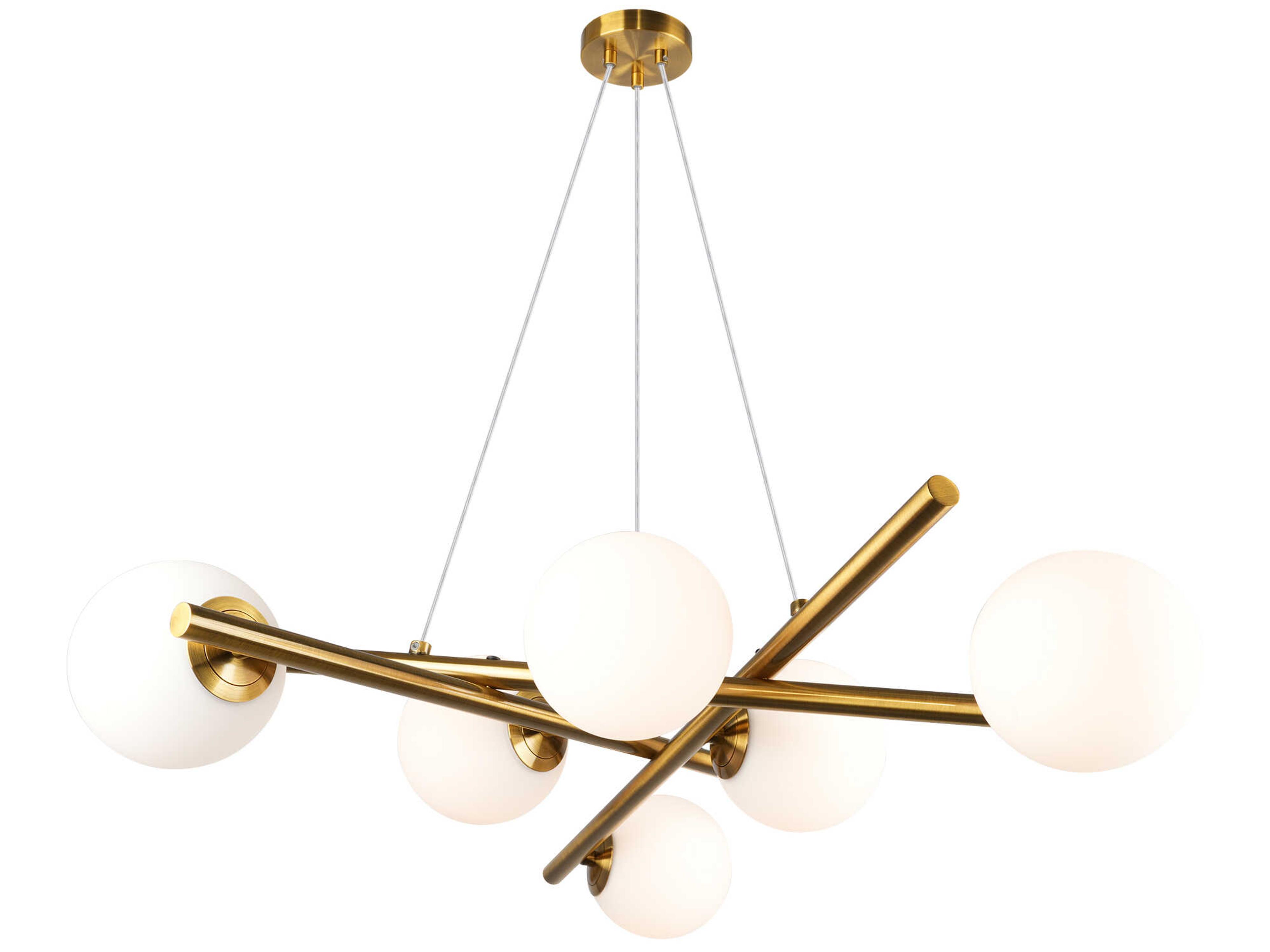 Artcraft Modena 6-Light Plated Brushed Brass Globe Chandelier