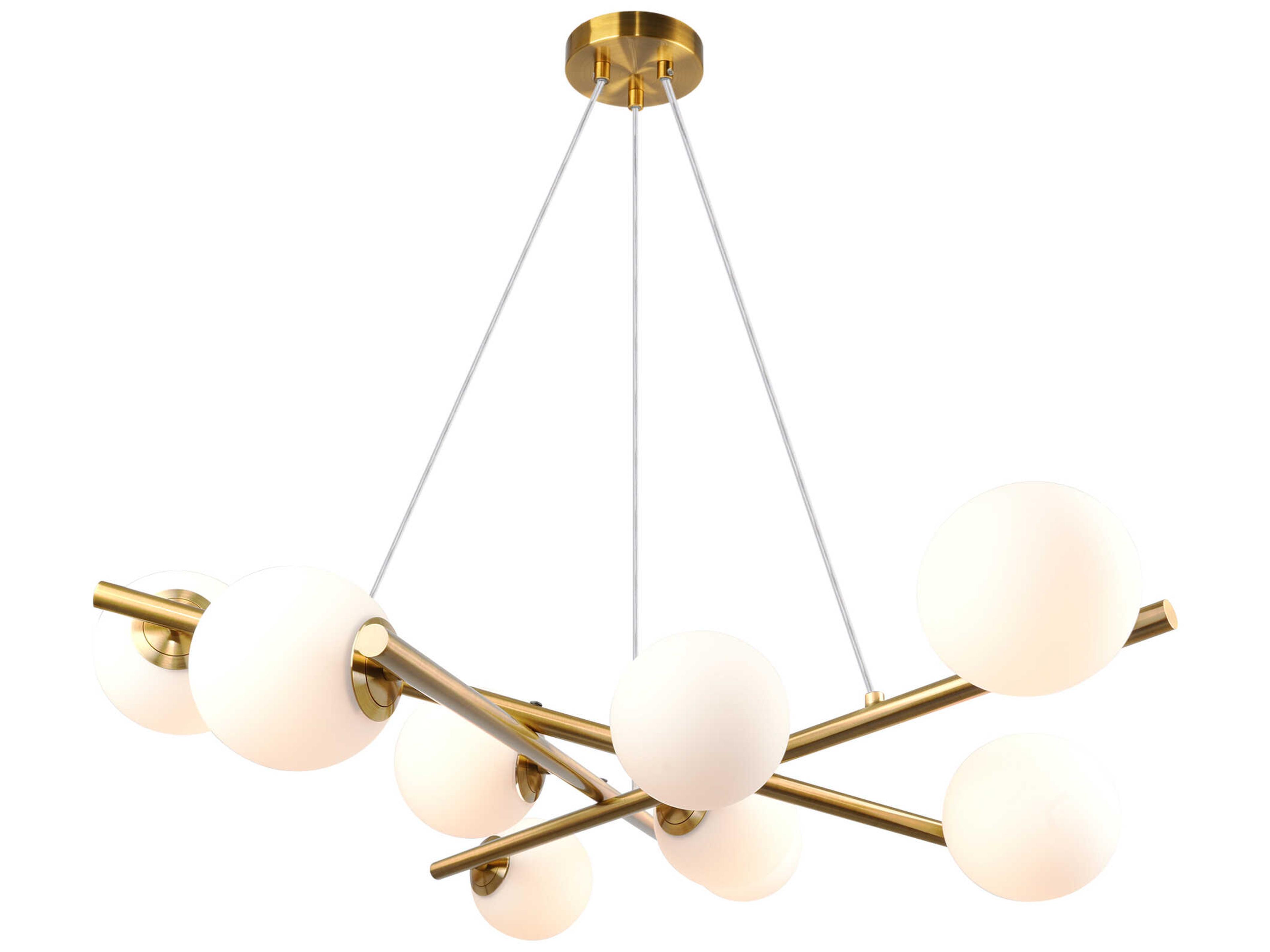Artcraft Modena 9-Light Plated Brushed Brass Globe Chandelier