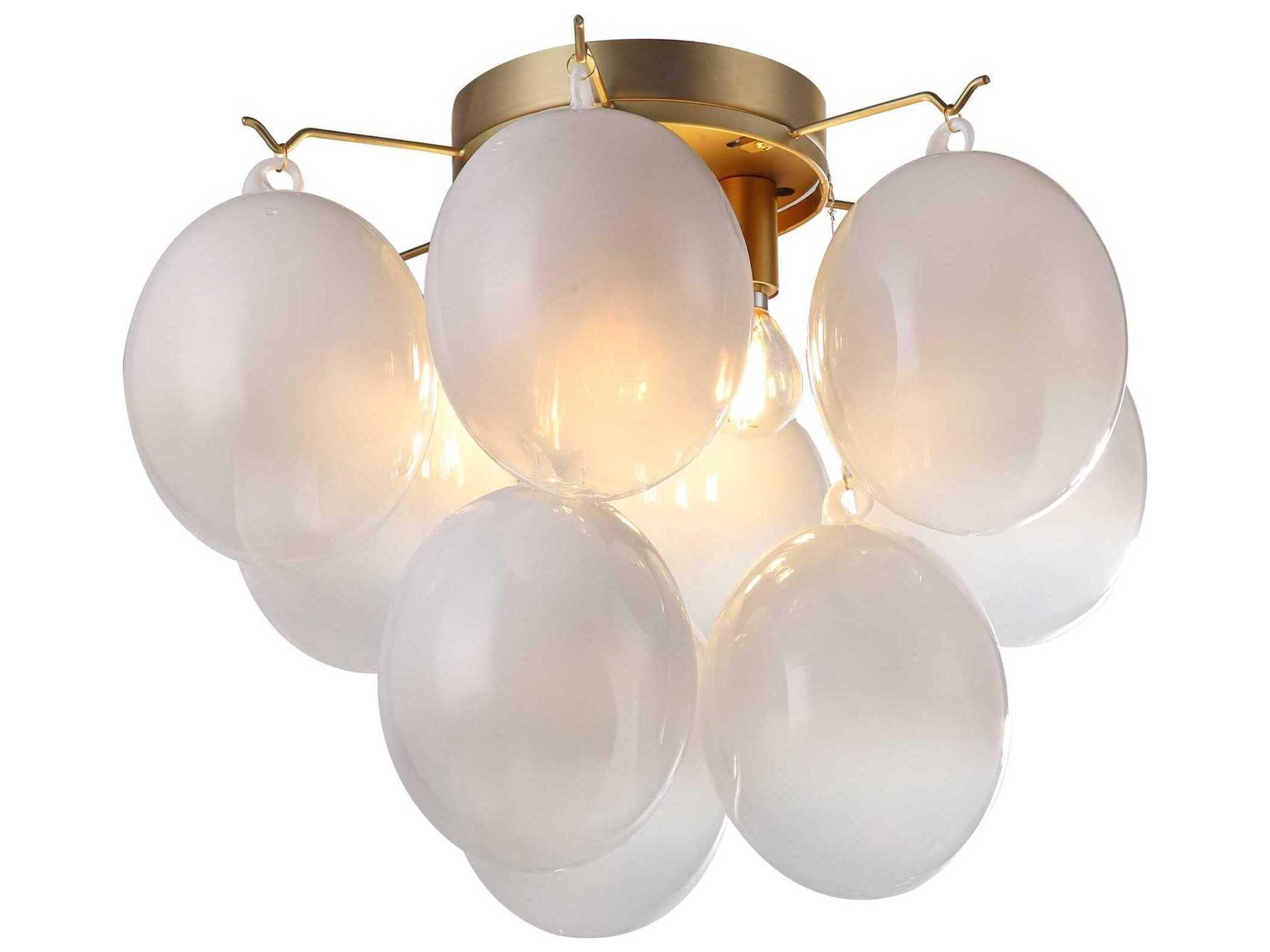 Artcraft Globo 4-Light Brass Globe Semi Flush Mount