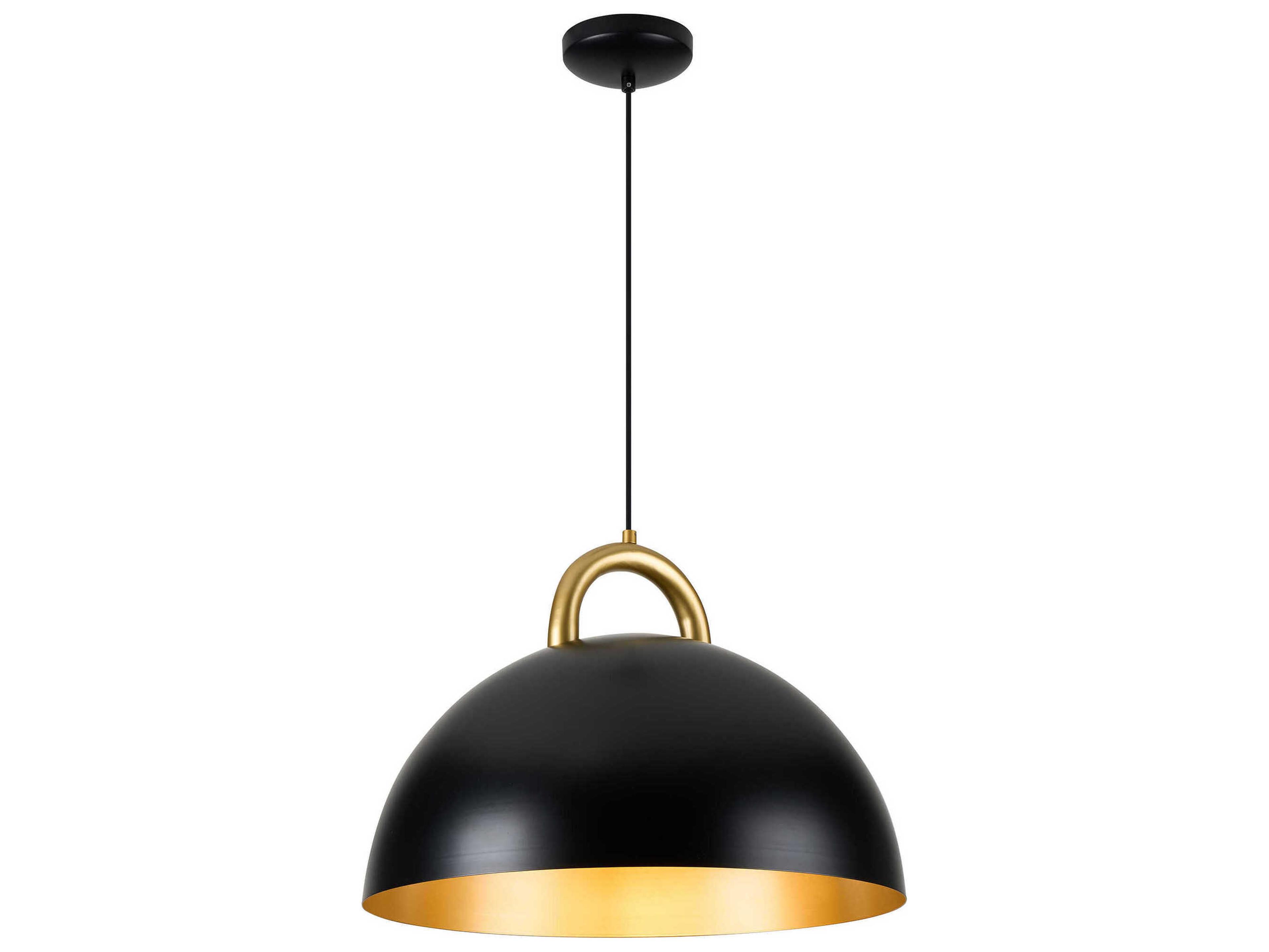 Artcraft Pantheon 1-Light Black Rust Brass Dome Pendant