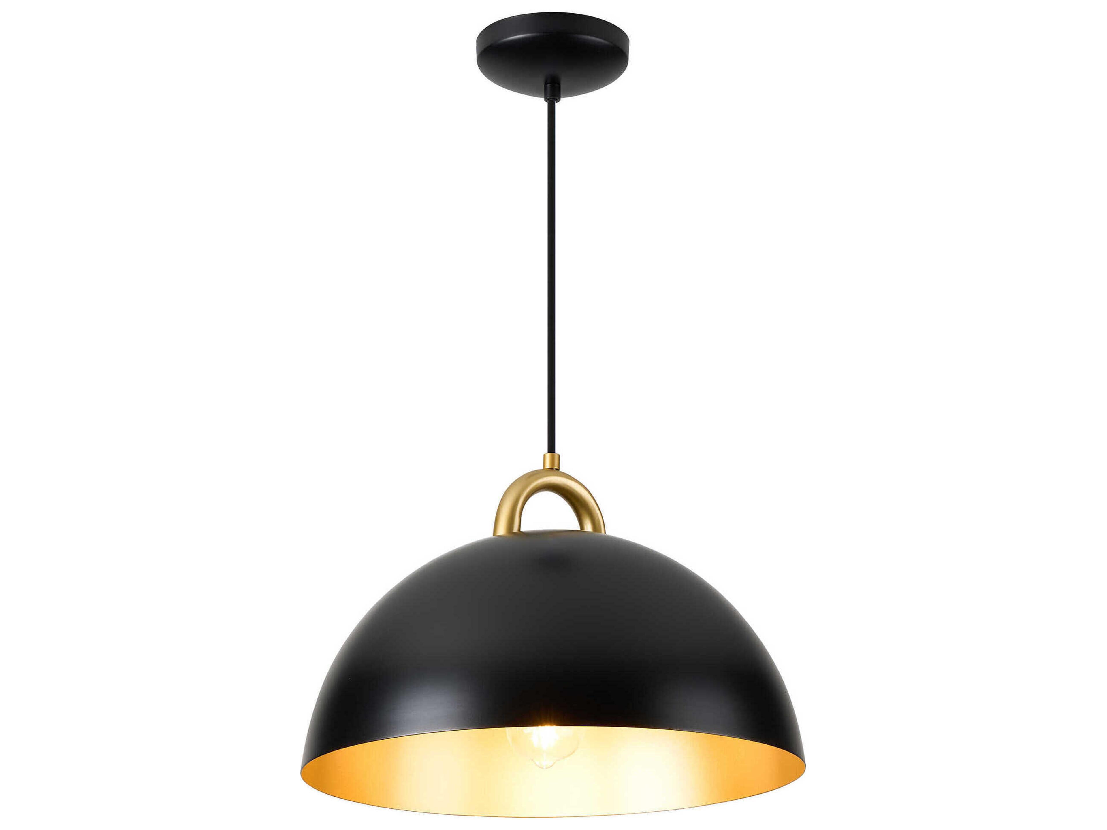 Artcraft Pantheon 1-Light Black Rust Brass Dome Pendant