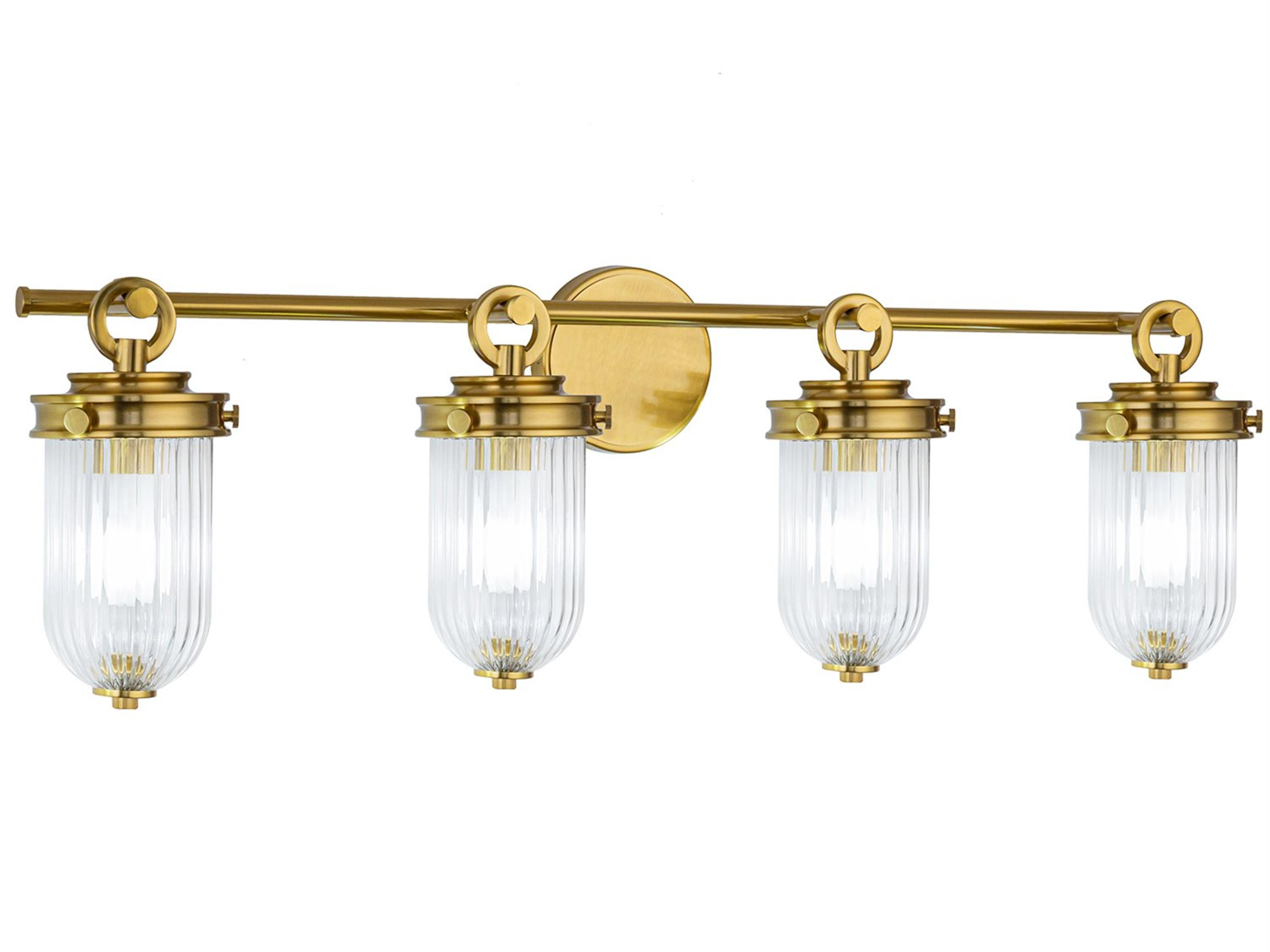 Artcraft Myla 4-Light Vintage Brass Vanity Light