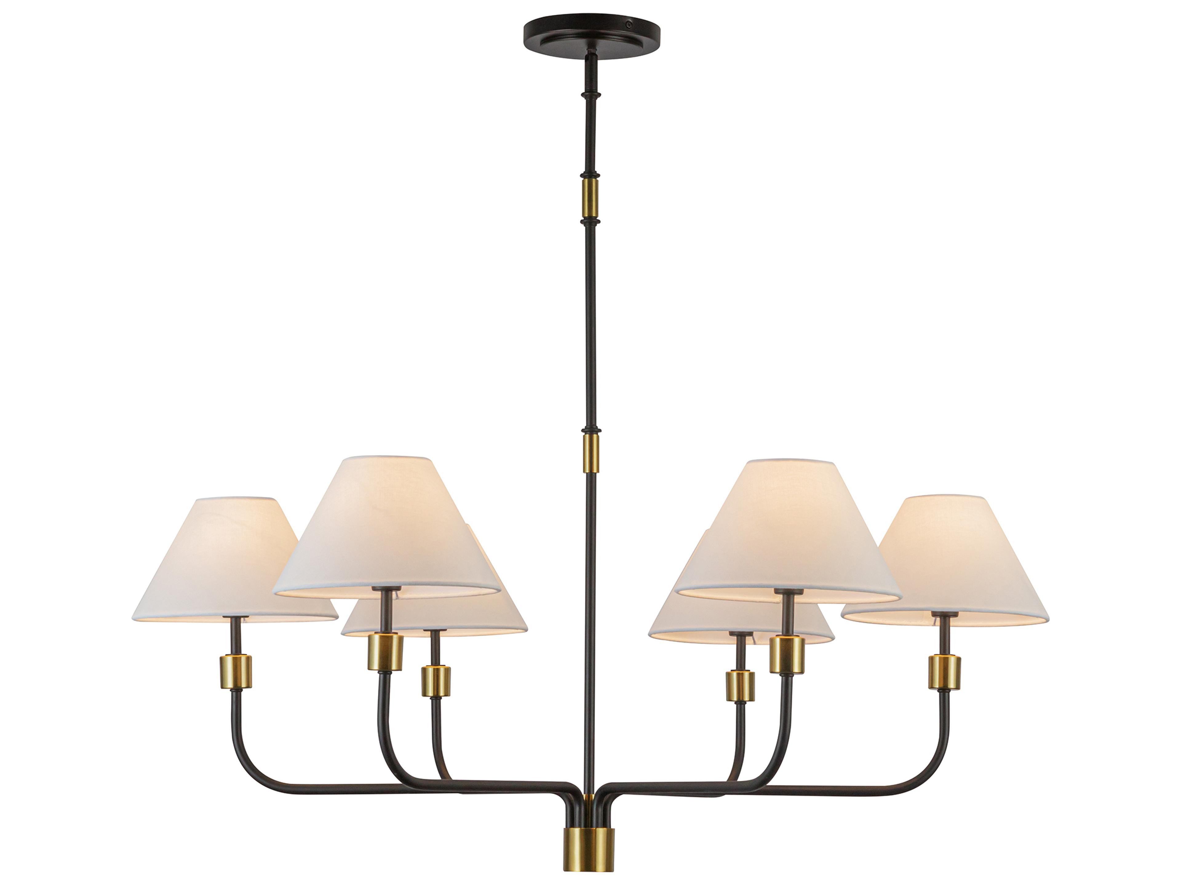 Artcraft Providence 6-Light Black Brushed Brass Candelabra Empire Chandelier