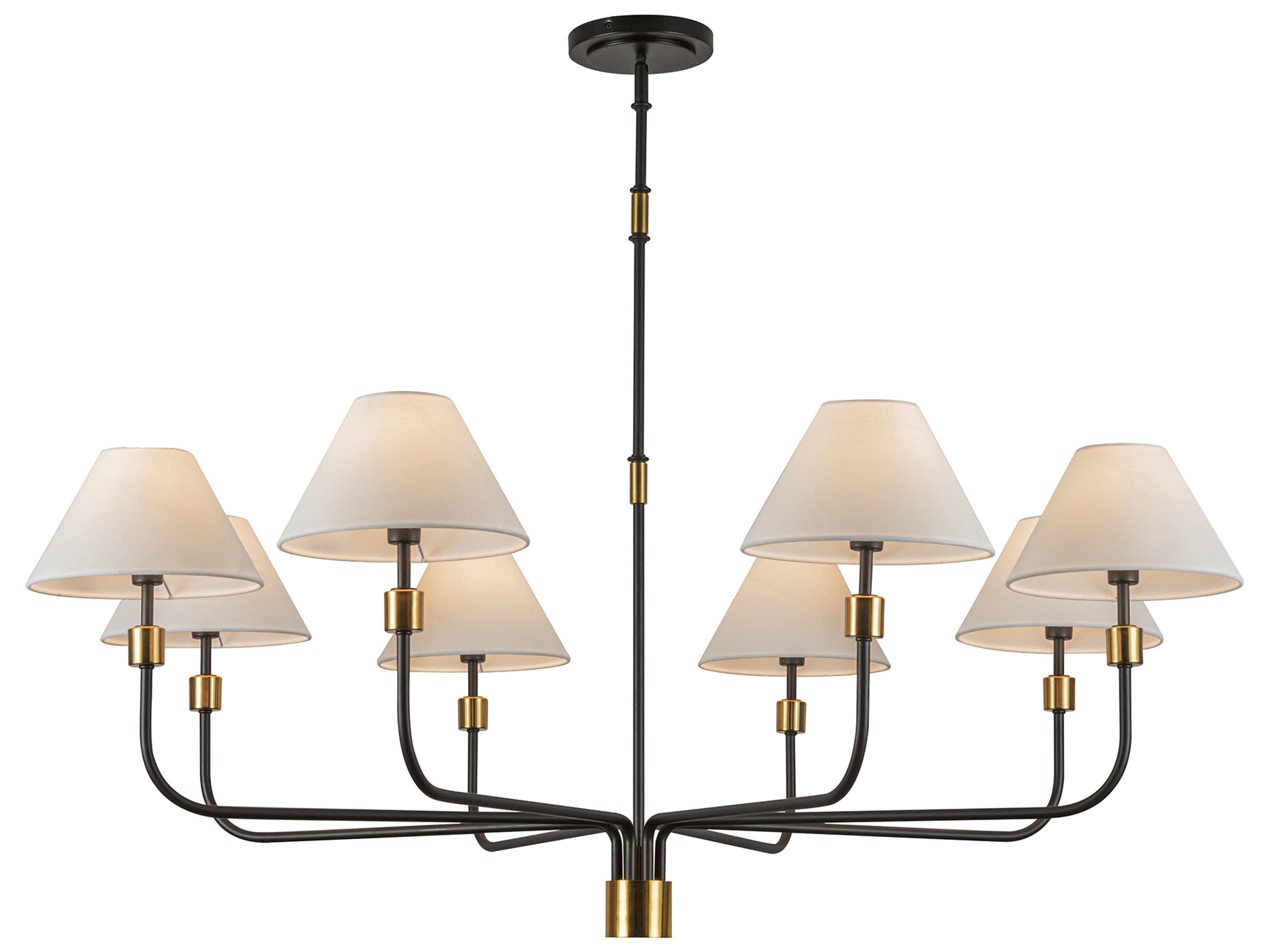 Artcraft Providence 8-Light Black Brushed Brass Candelabra Empire Chandelier