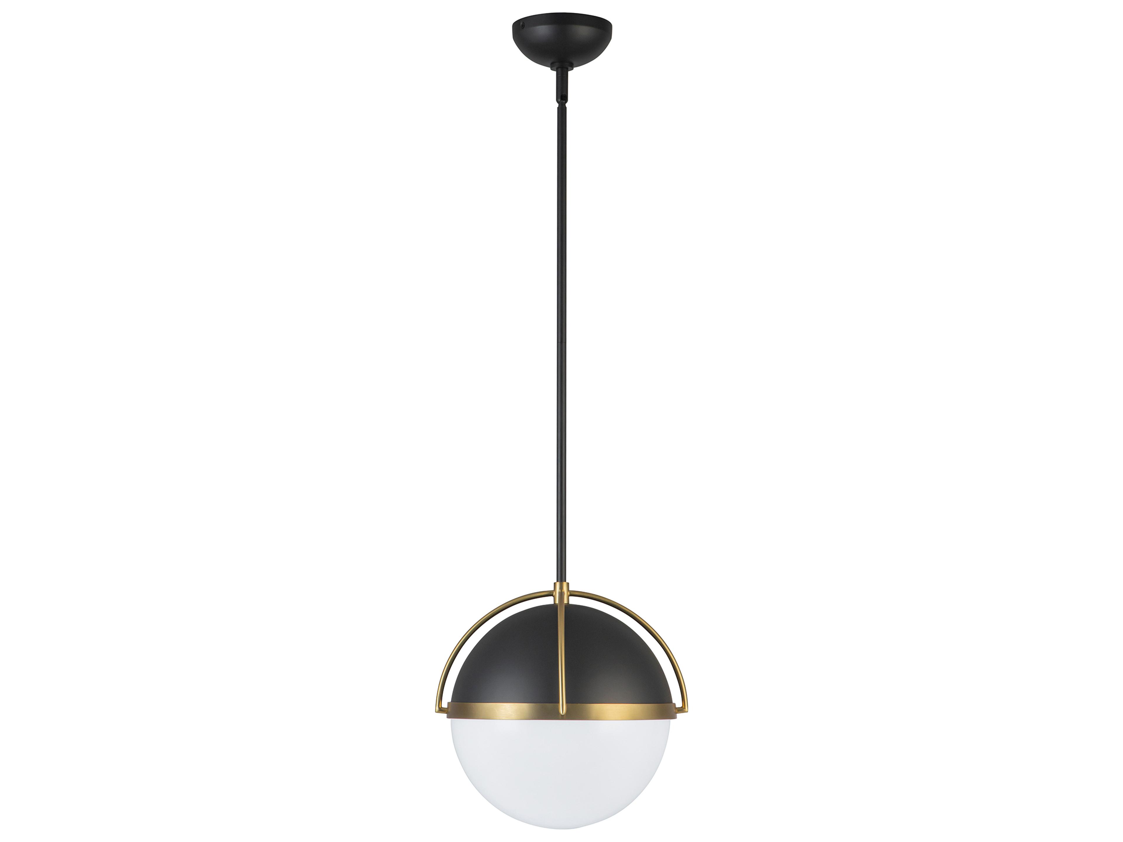 Dahlia 1-Light Black Brushed Brass Pendant