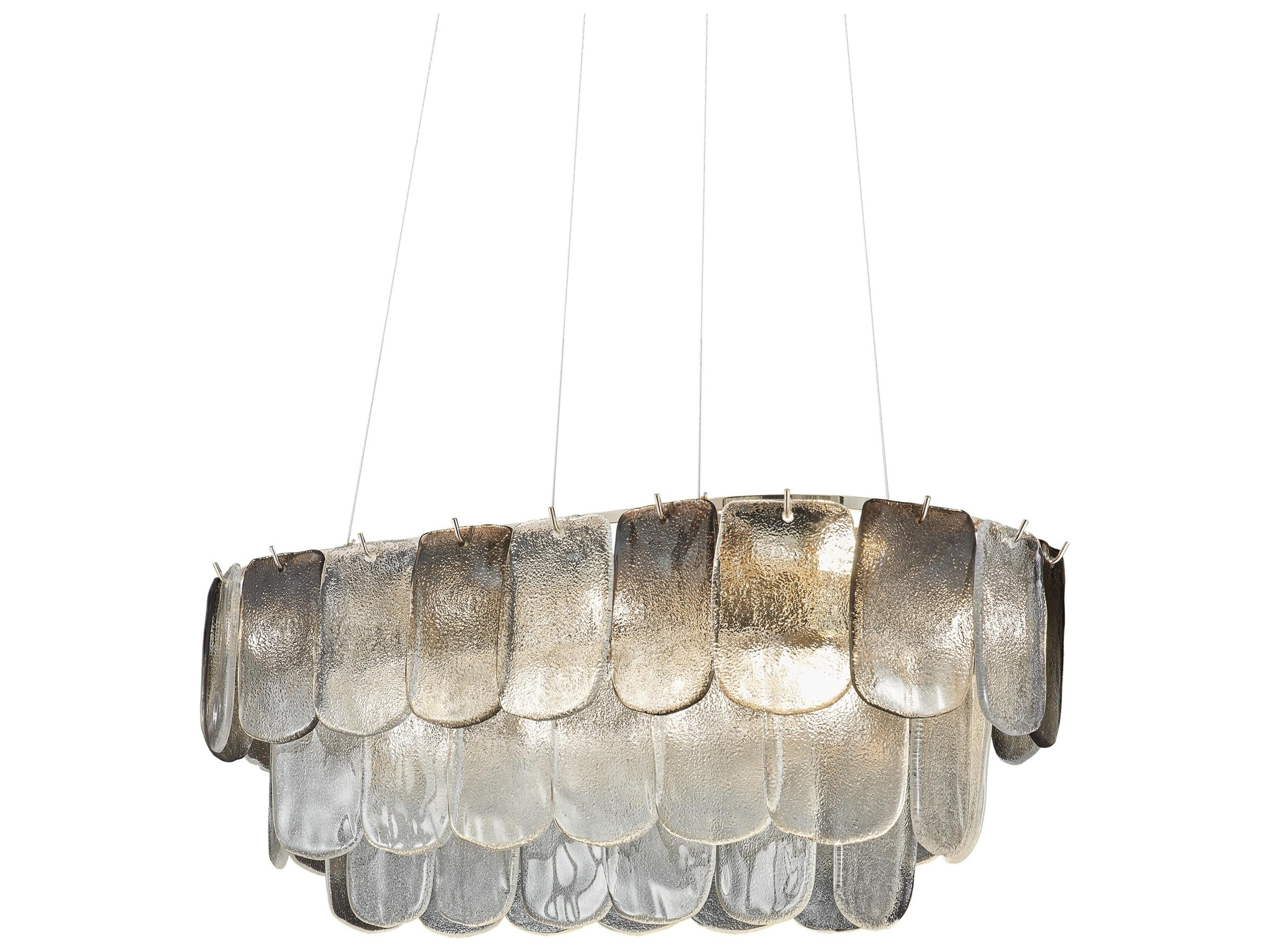 Artcraft Bianca 12-Light Polished Nickel Crystalline Smoke Linear Island Pendant