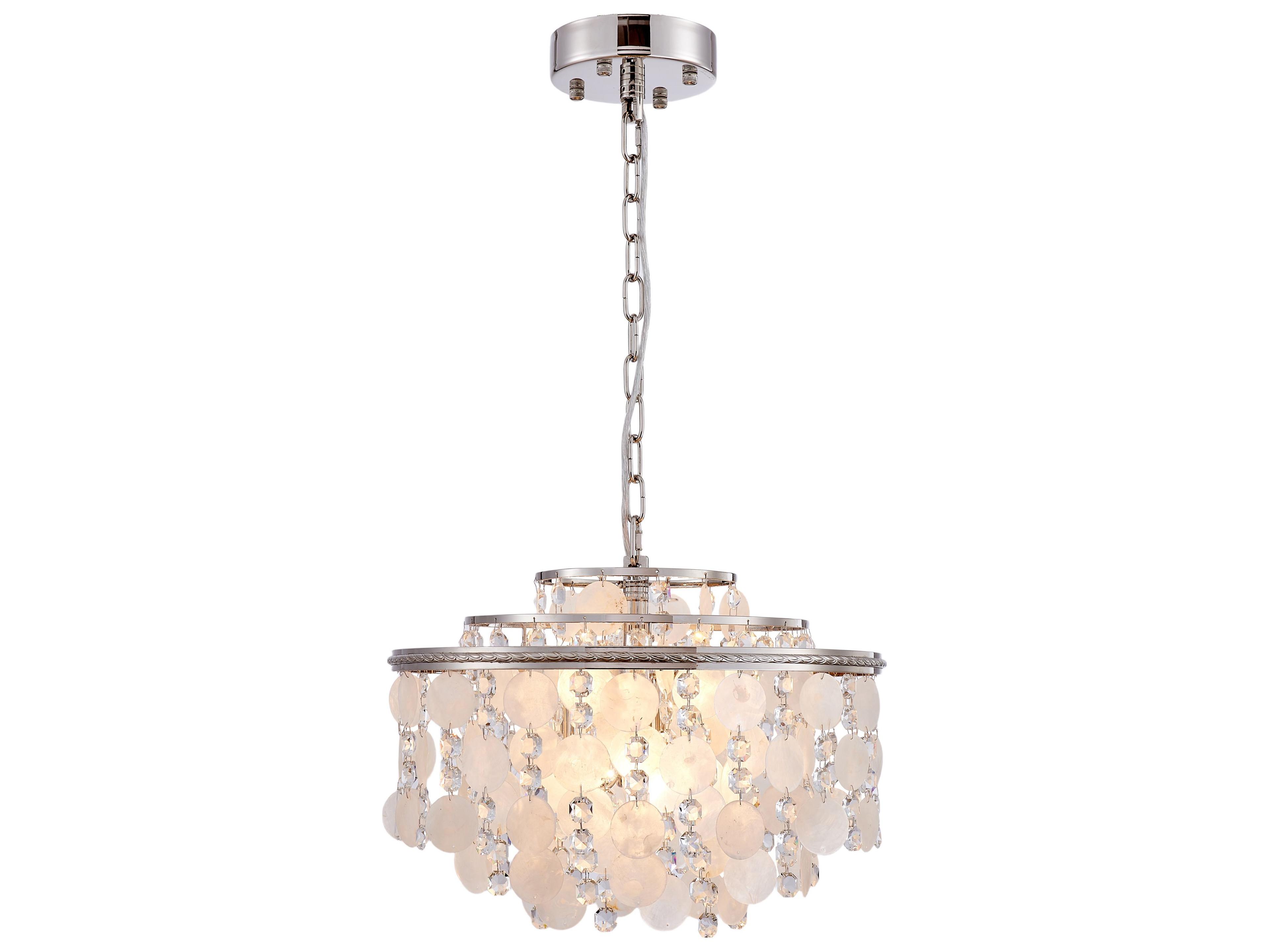 Artcraft Avara 6-Light Polished Nickel Round Tiered Chandelier